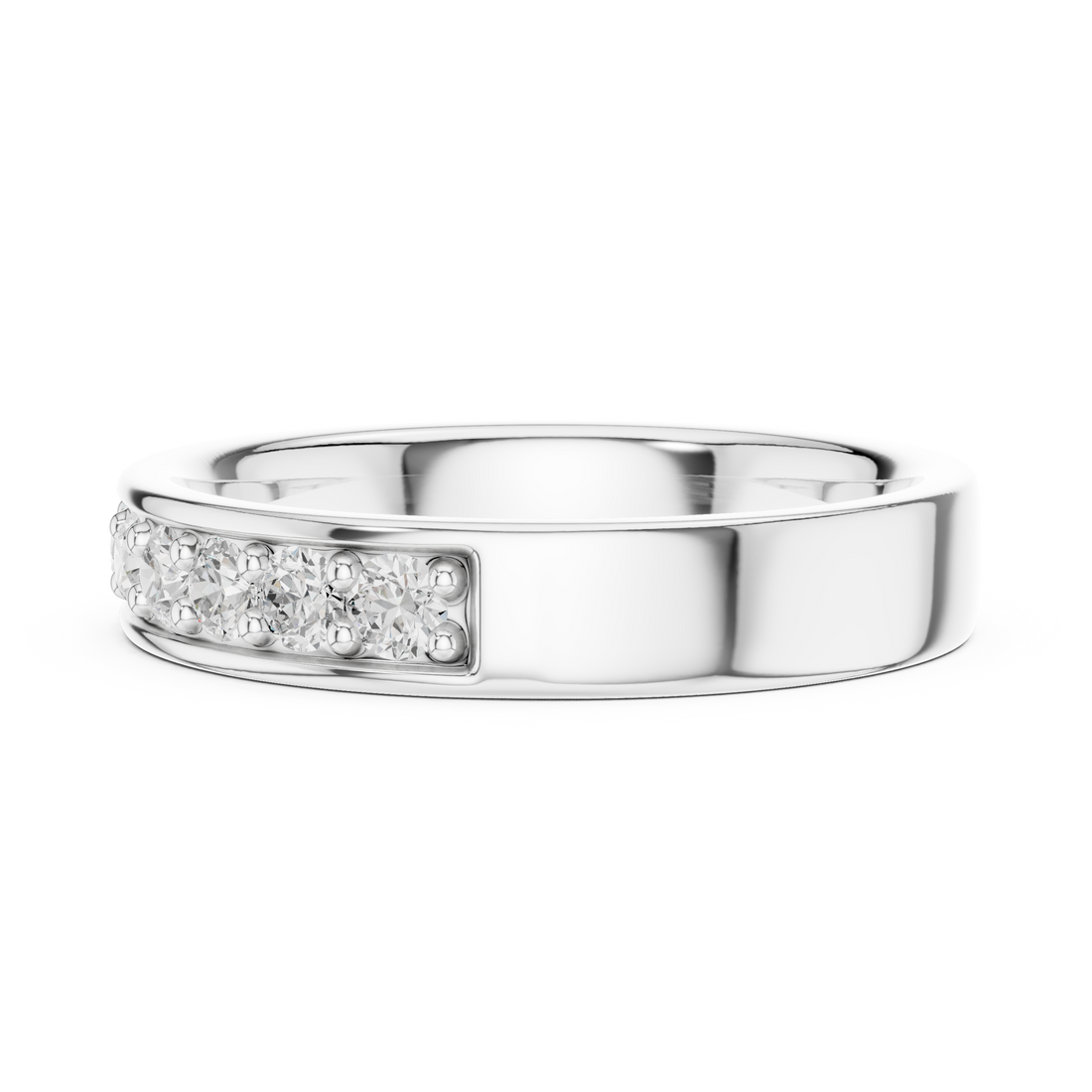 Elegant gold tennis bracelet featuring continuous line of sparkling diamonds.