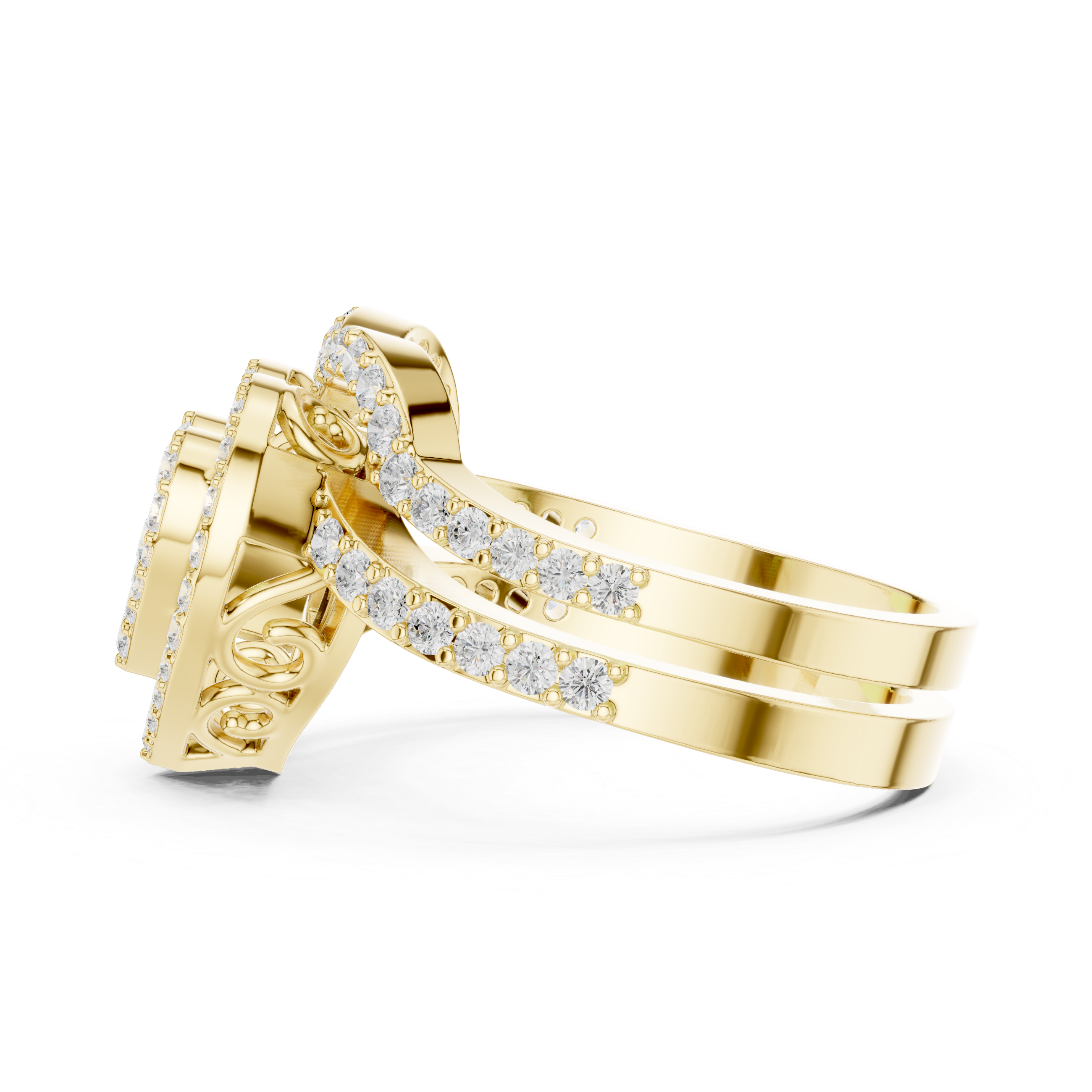 Stylish rose gold infinity ring with delicate diamond accents and modern minimalist finish.