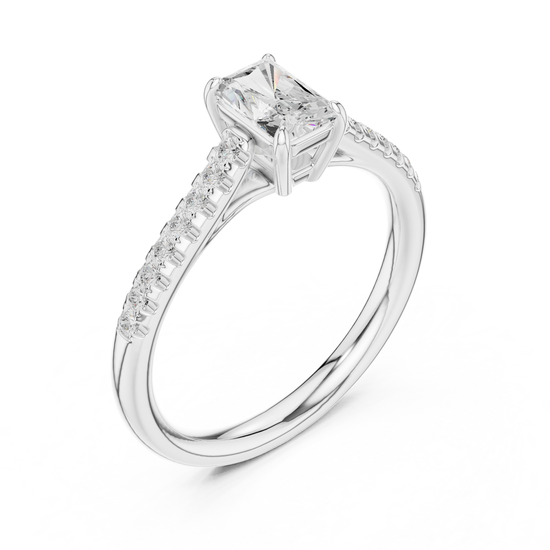 Modern geometric brooch with sharp structured edges and contemporary styling.