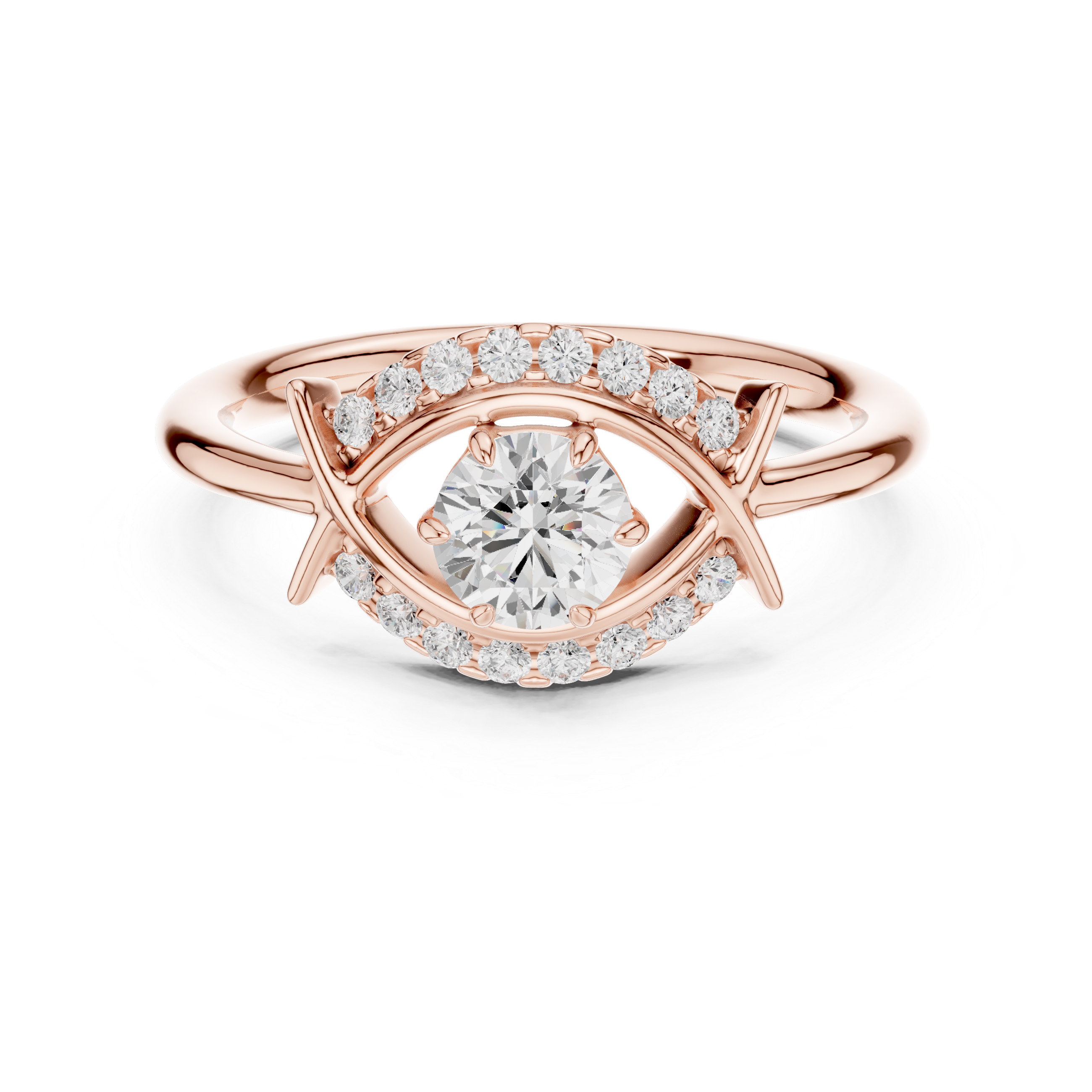 Elegant gold diamond engagement ring with classic round solitaire setting and polished band design.