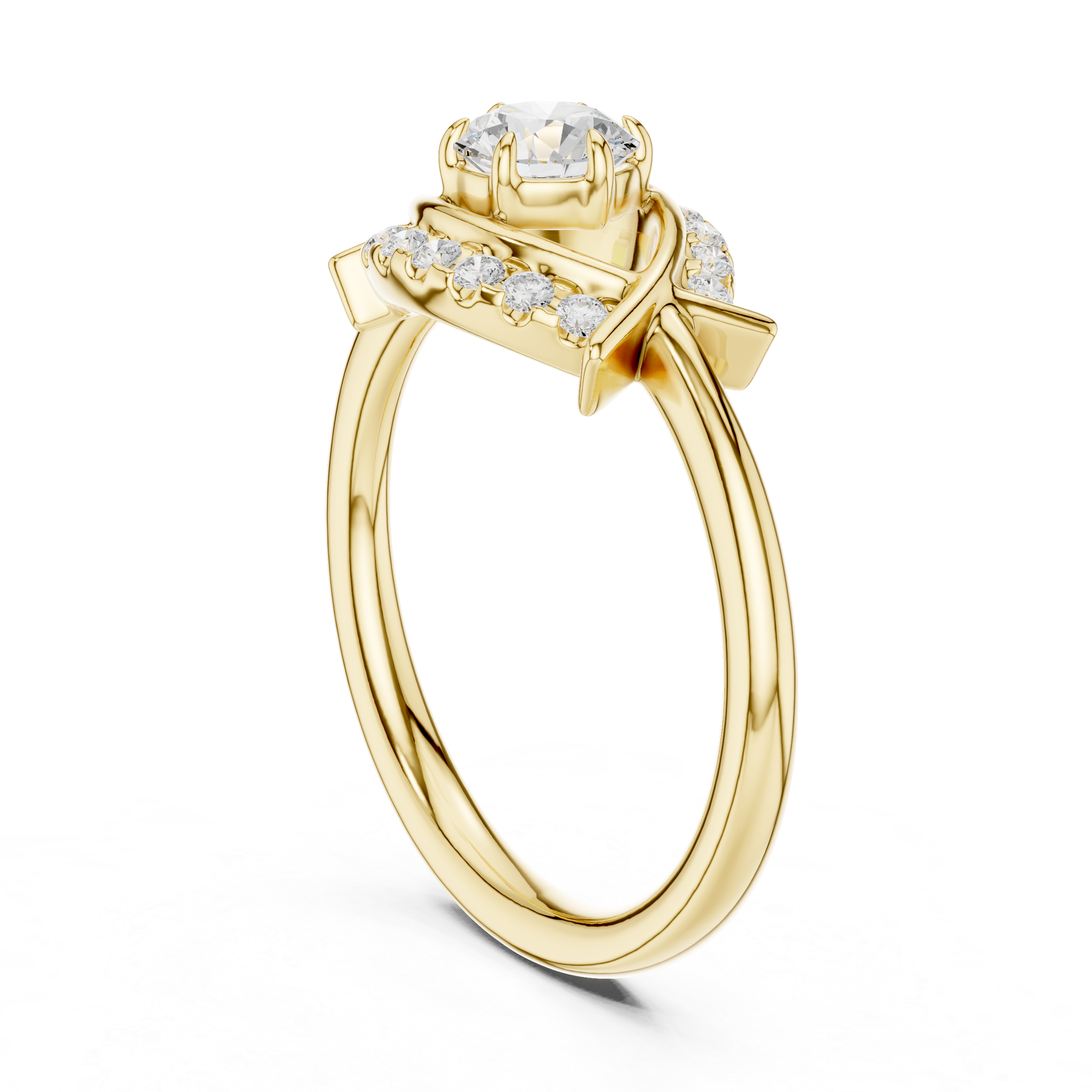 Unique twisted band diamond ring with intertwined metal design and premium craftsmanship.