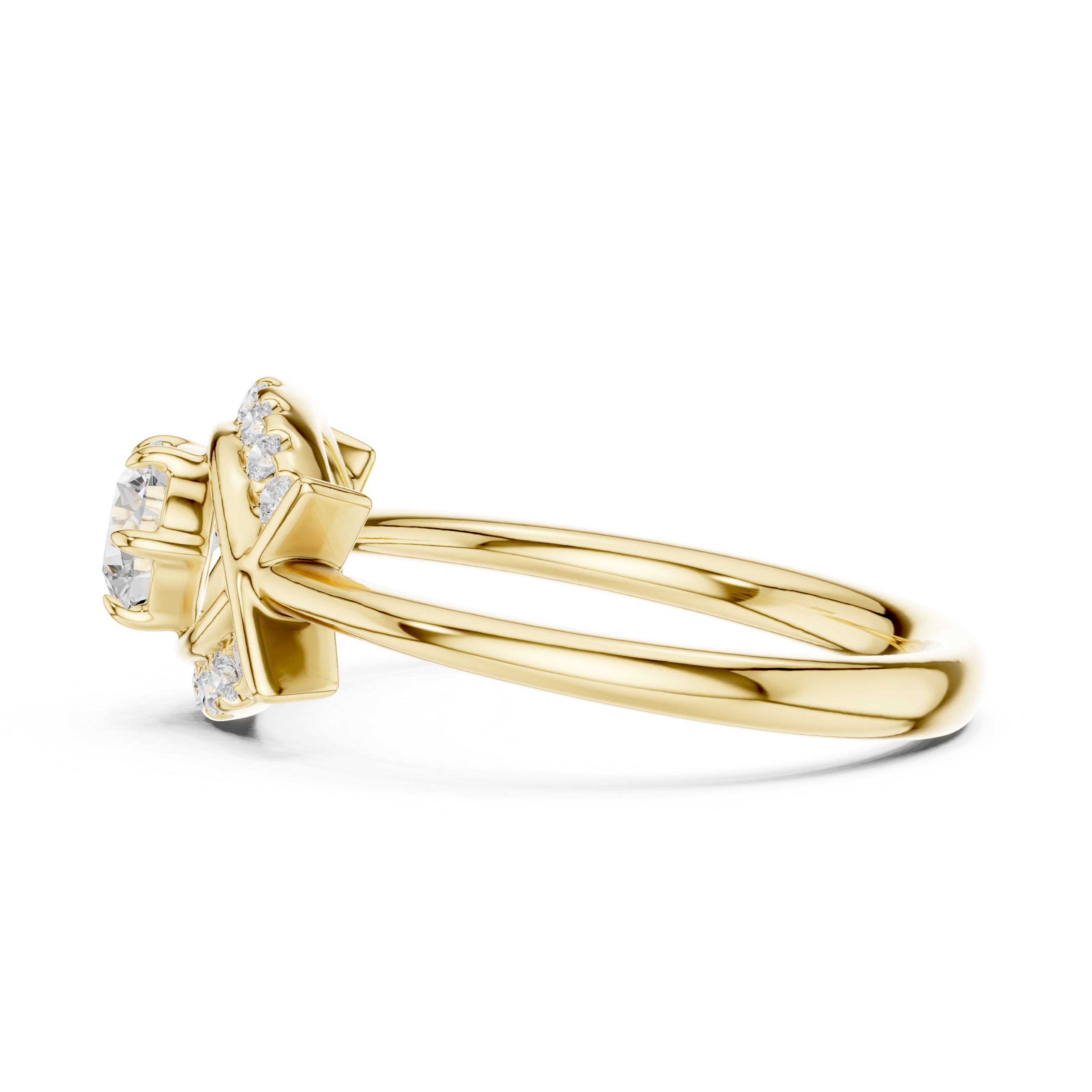 Elegant gold diamond stud earrings with brilliant round-cut stones and secure push-back closure.