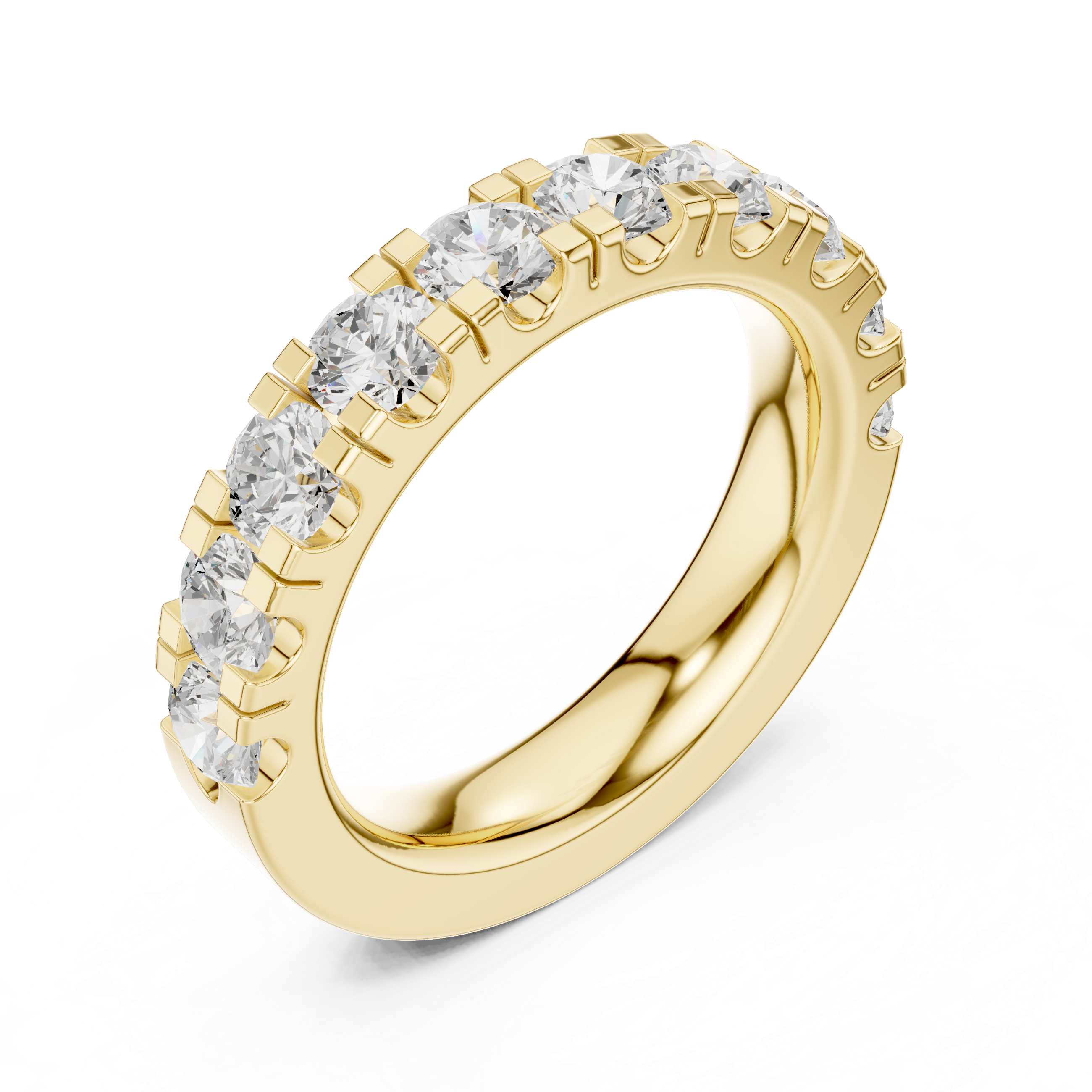 Beautiful white gold halo engagement ring featuring sparkling center diamond with pavé side stones.