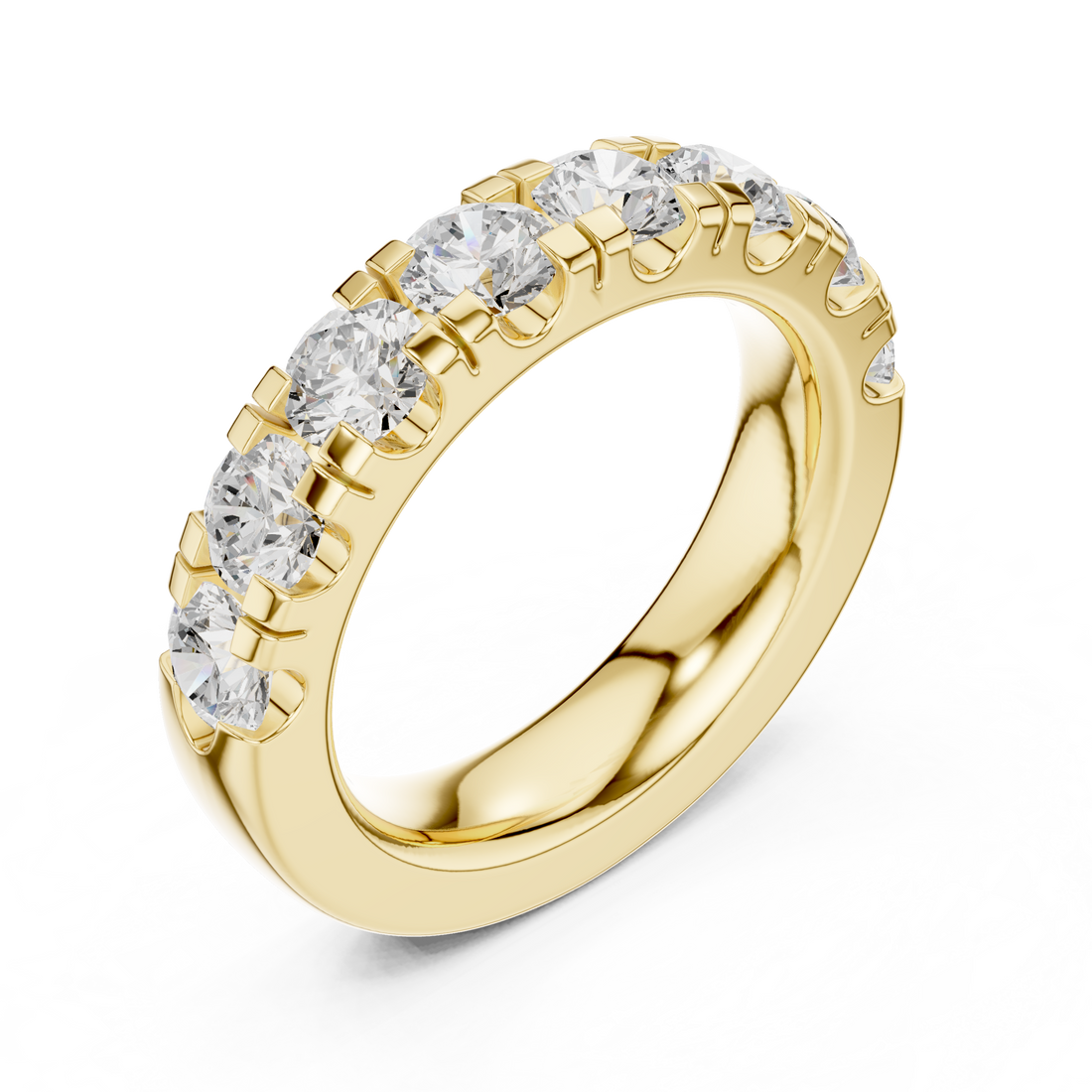 Designer diamond hoop earrings featuring continuous sparkling stones along the hoop.
