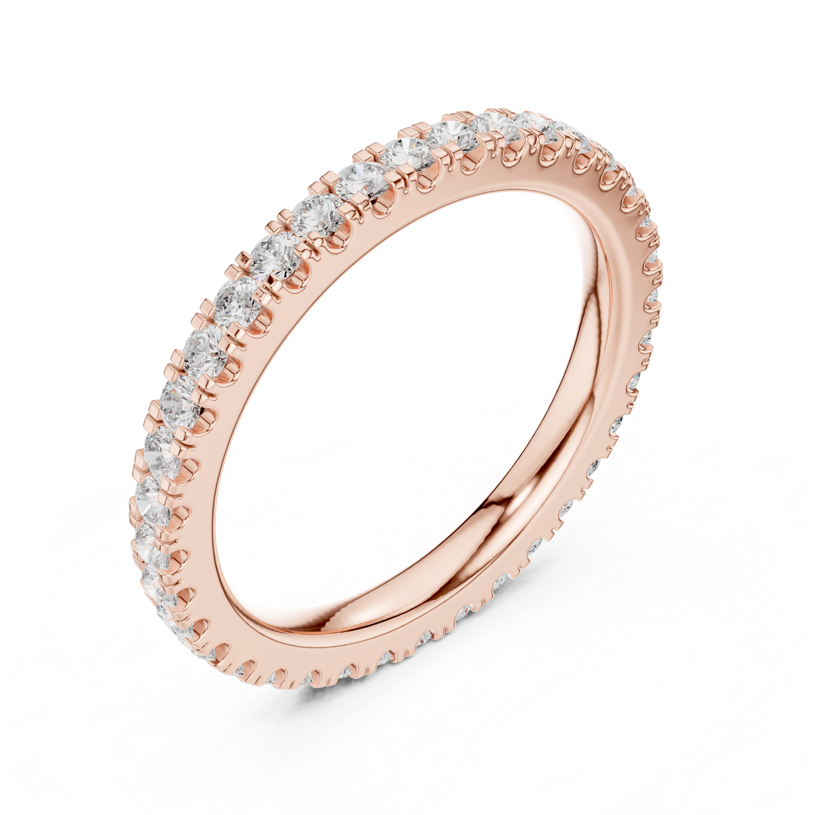 Elegant gold tennis bracelet featuring continuous line of sparkling diamonds.