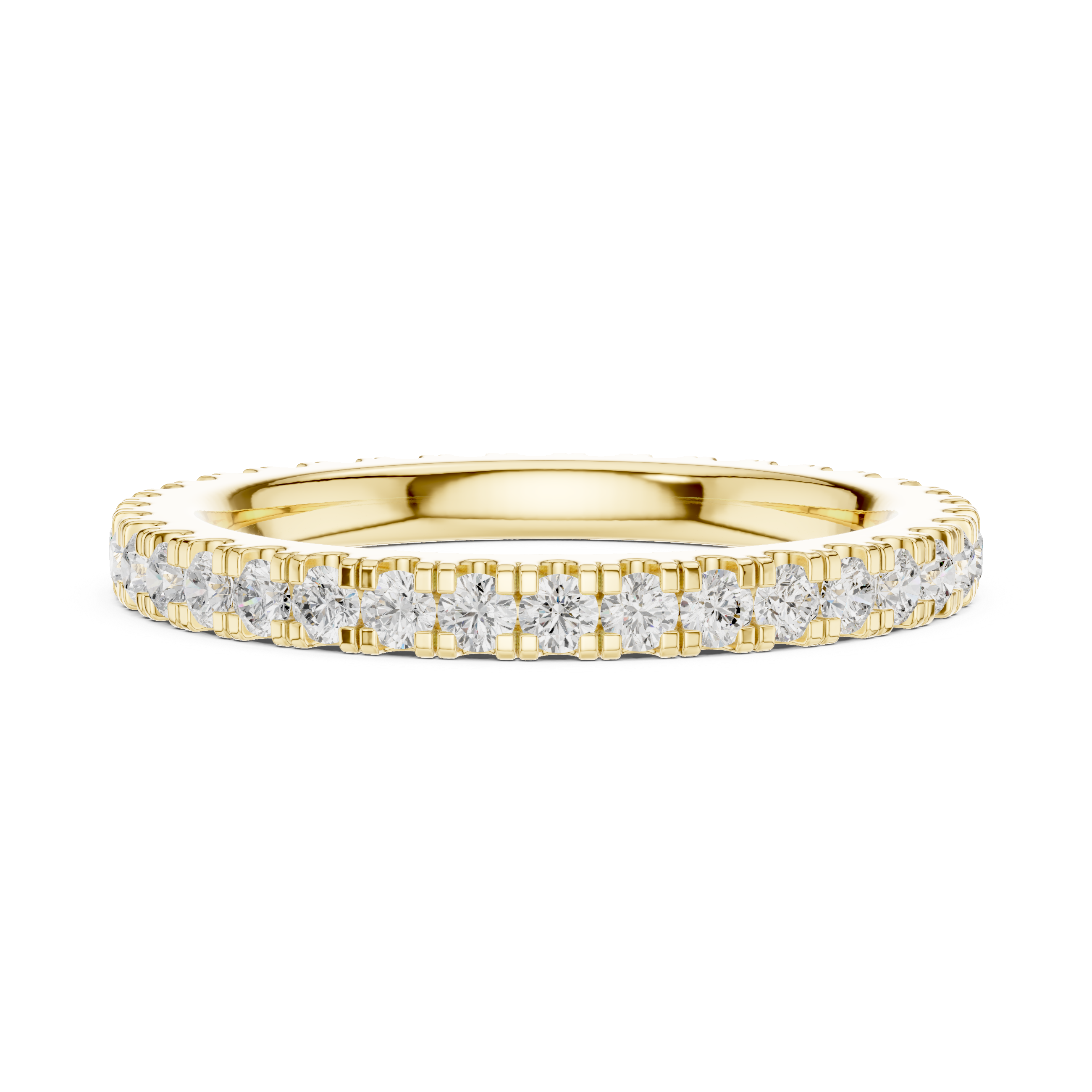 Elegant pearl bracelet featuring evenly spaced lustrous pearls.