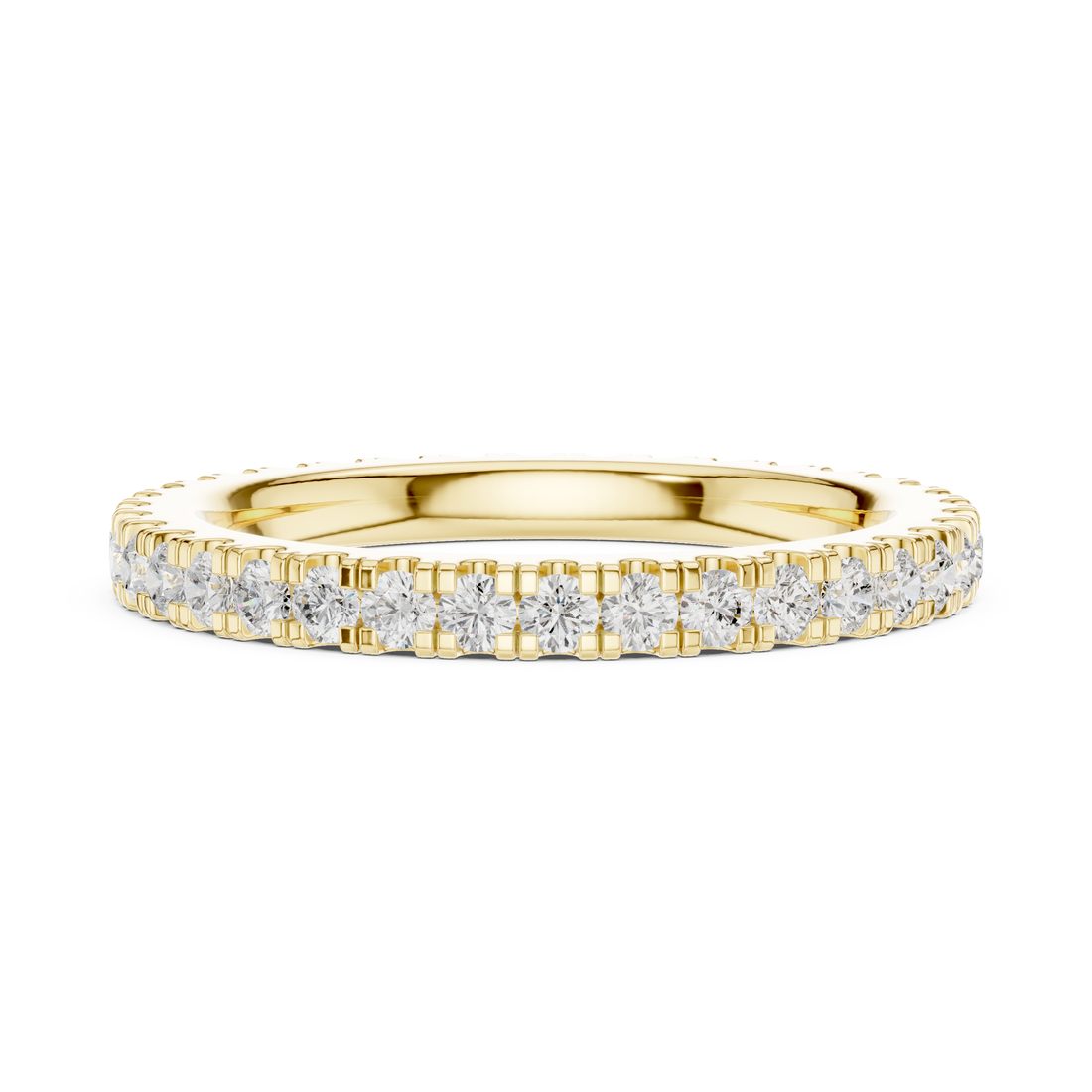 Elegant pearl bracelet featuring evenly spaced lustrous pearls.