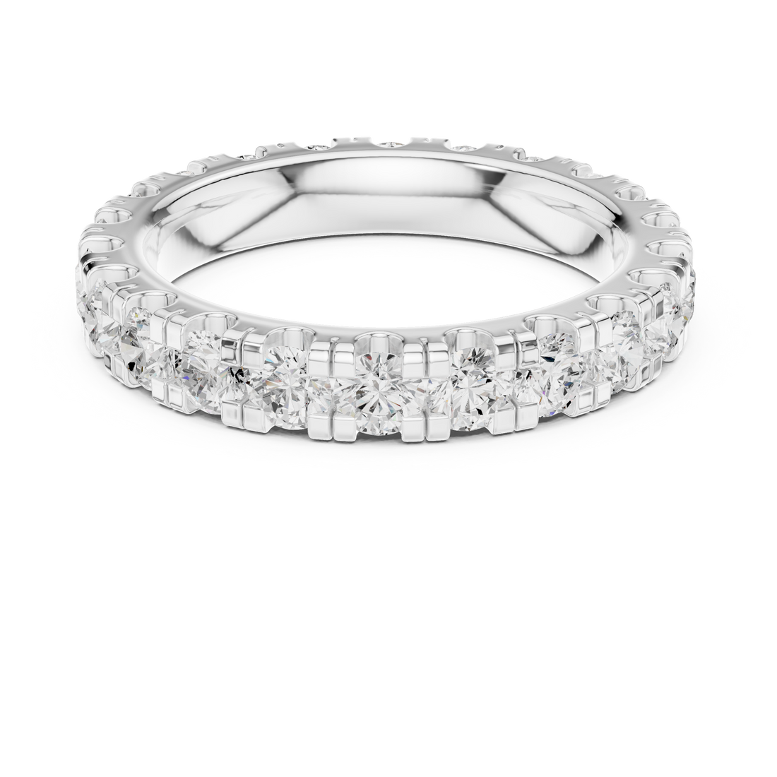 Classic yellow gold wedding band with smooth polished surface and timeless comfort fit design.