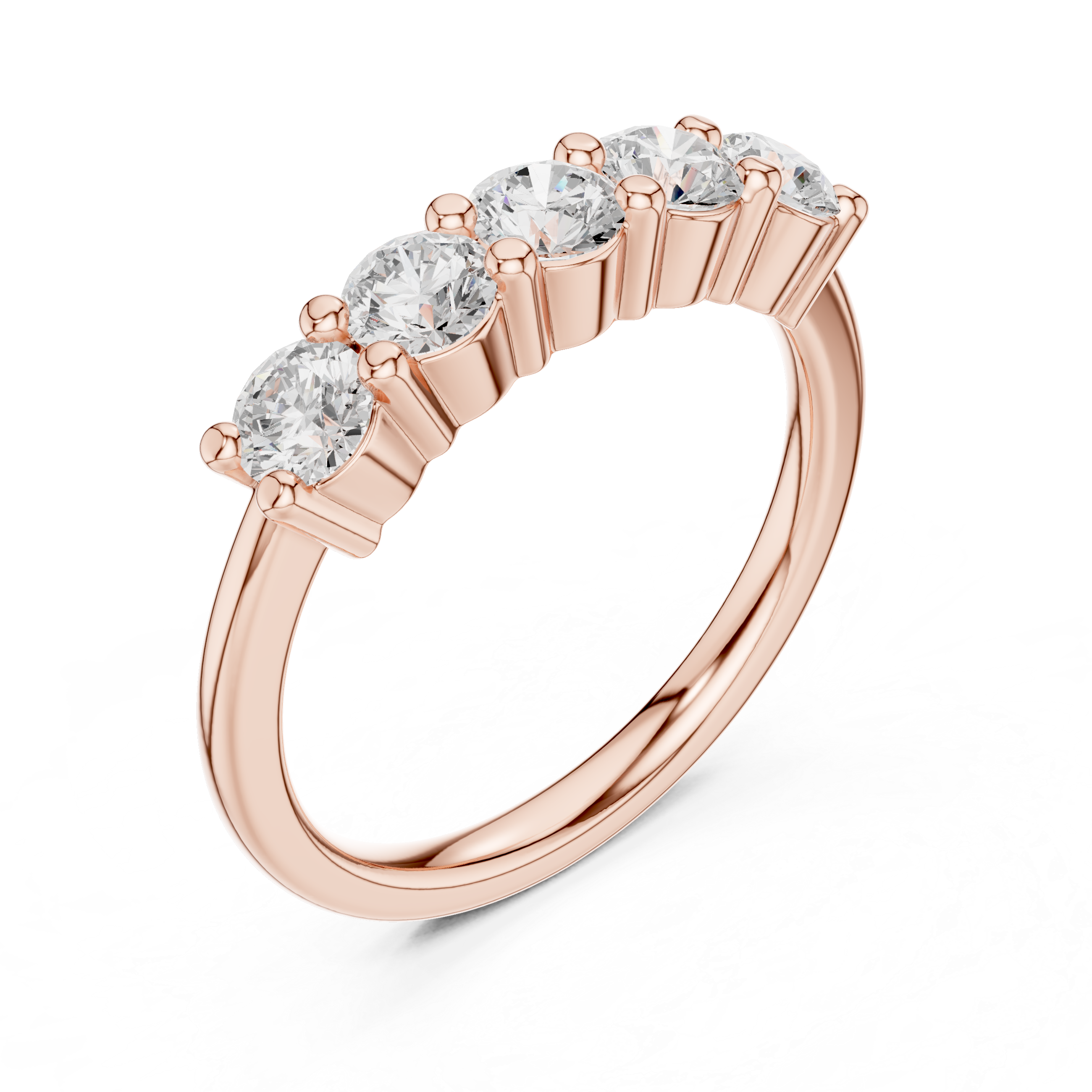 Stylish rose gold infinity ring with delicate diamond accents and modern minimalist finish.