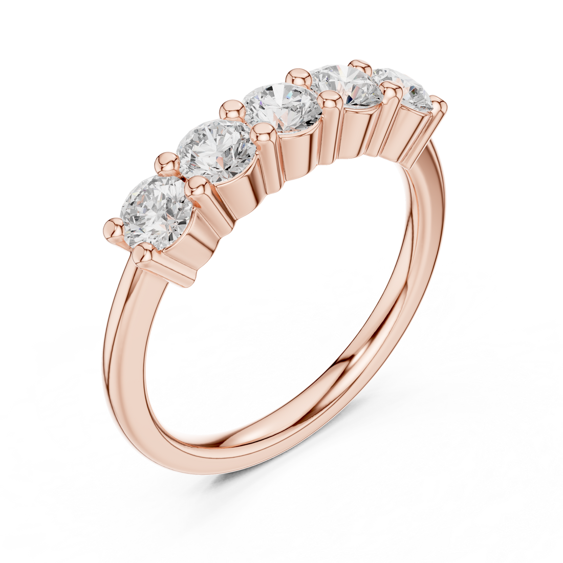Stylish rose gold infinity ring with delicate diamond accents and modern minimalist finish.