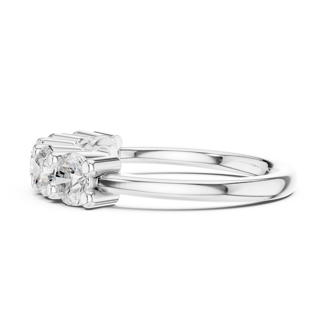 Modern geometric stud earrings with square diamond centerpiece and bold structure.