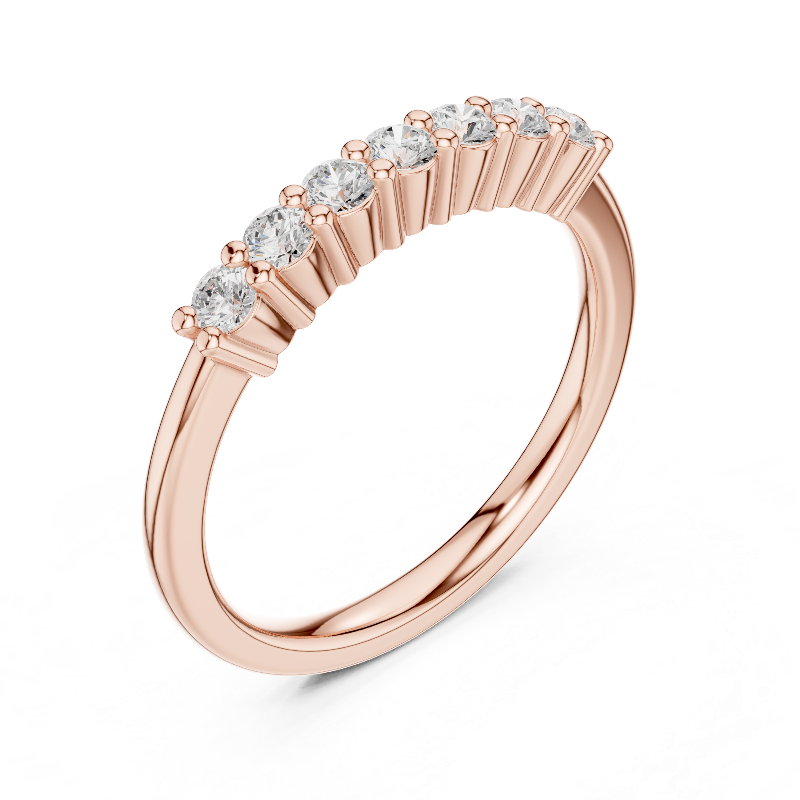Elegant pearl bracelet featuring evenly spaced lustrous pearls.