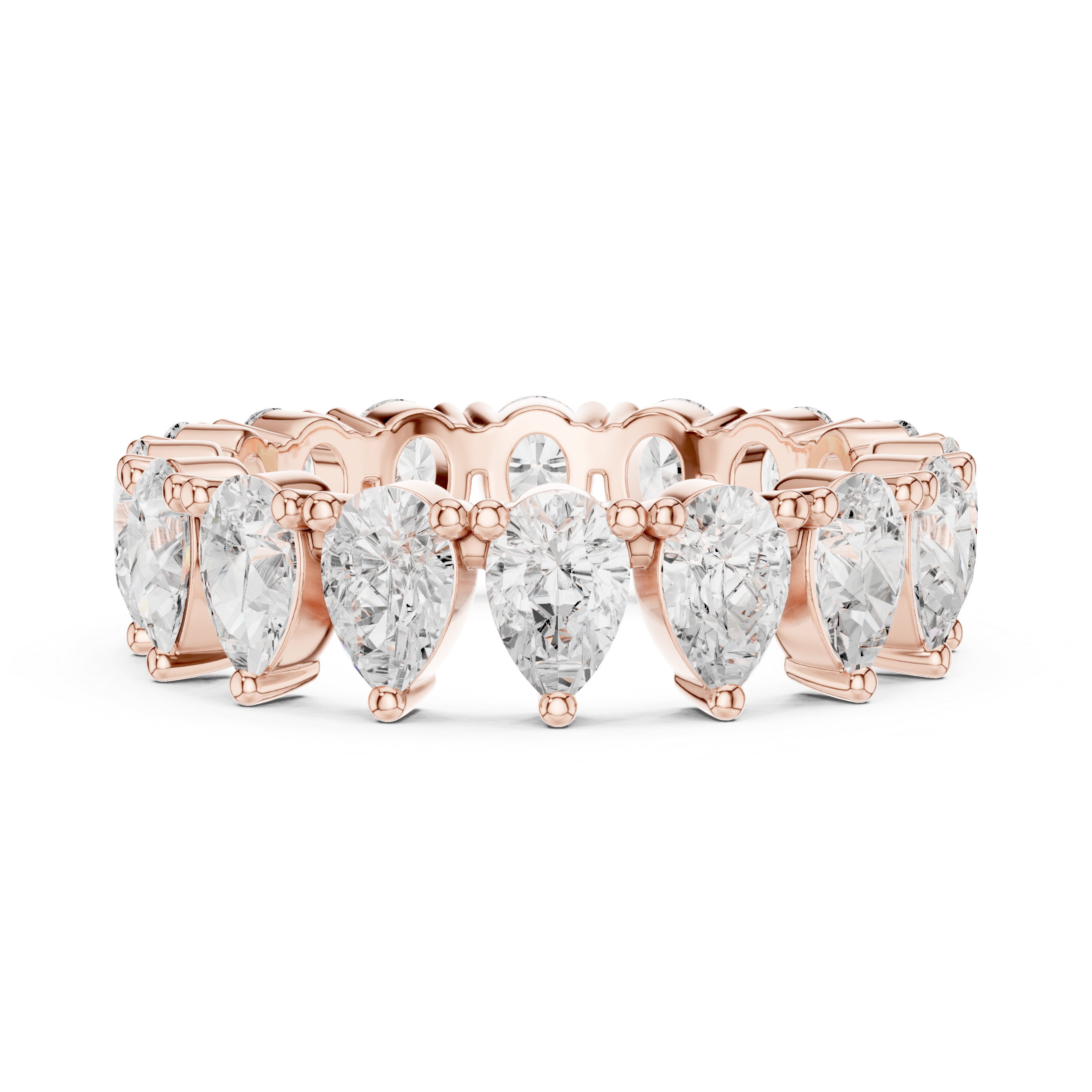 Pear Cut Diamond Eternity Collet Set Band Ring