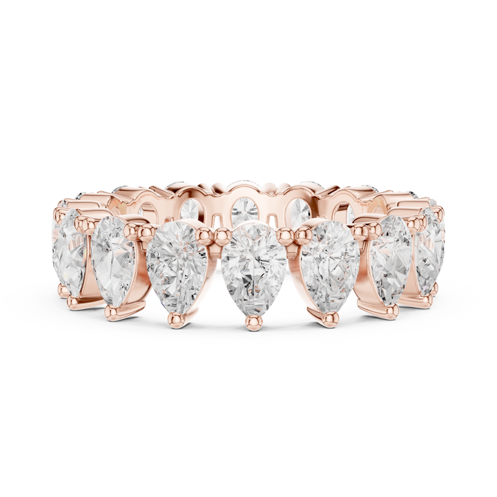 Pear Cut Diamond Eternity Collet Set Band Ring