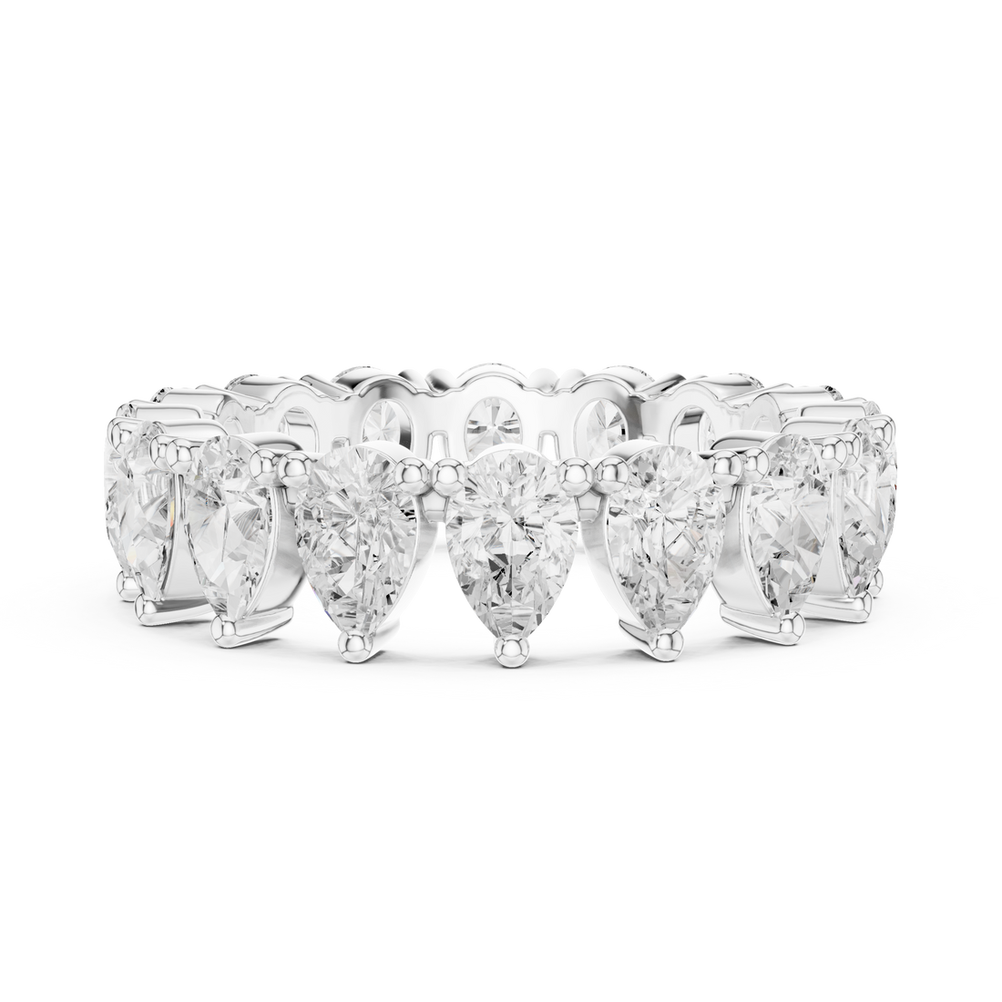 Pear Cut Diamond Eternity Collet Set Band Ring