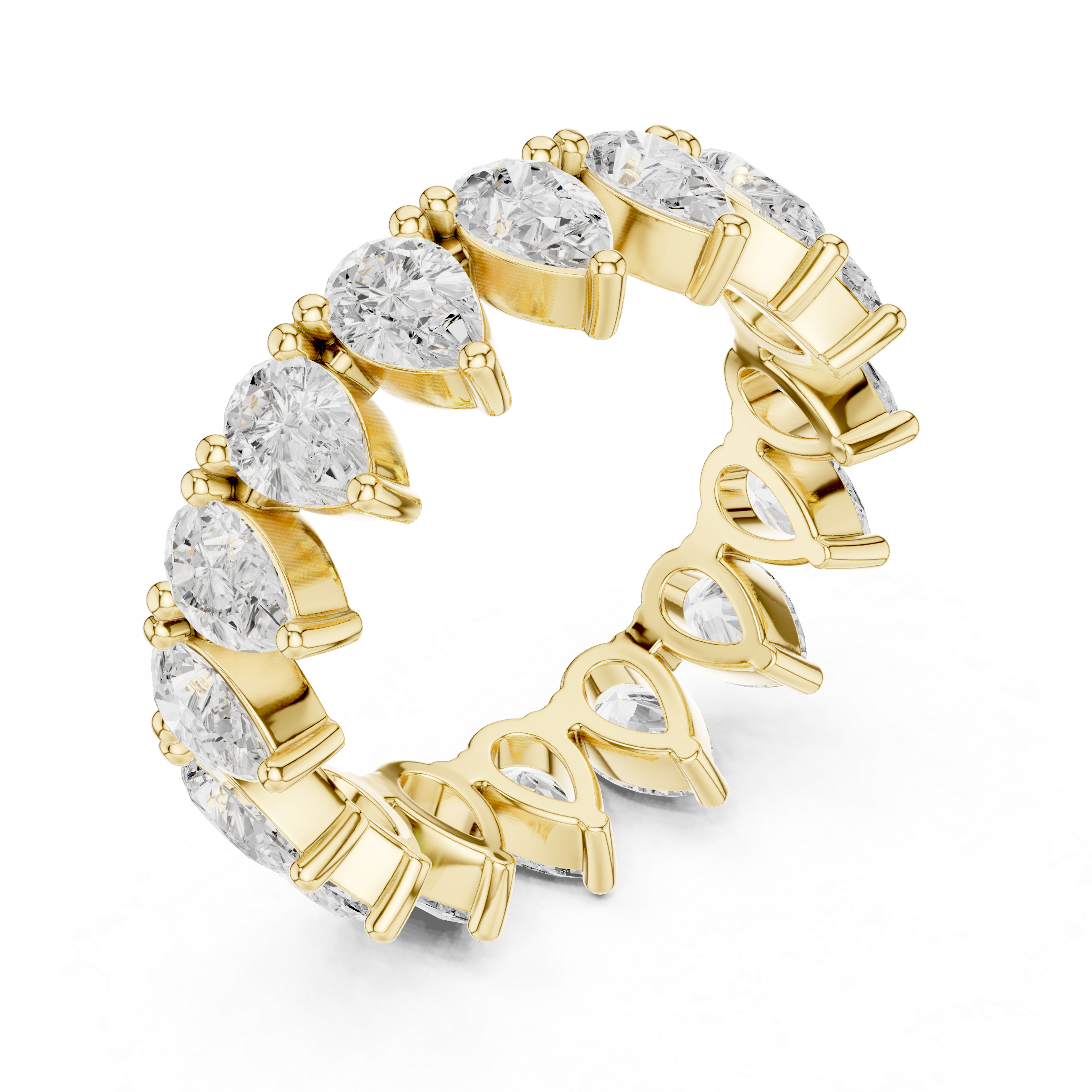 Pear Cut Diamond Eternity Collet Set Band Ring