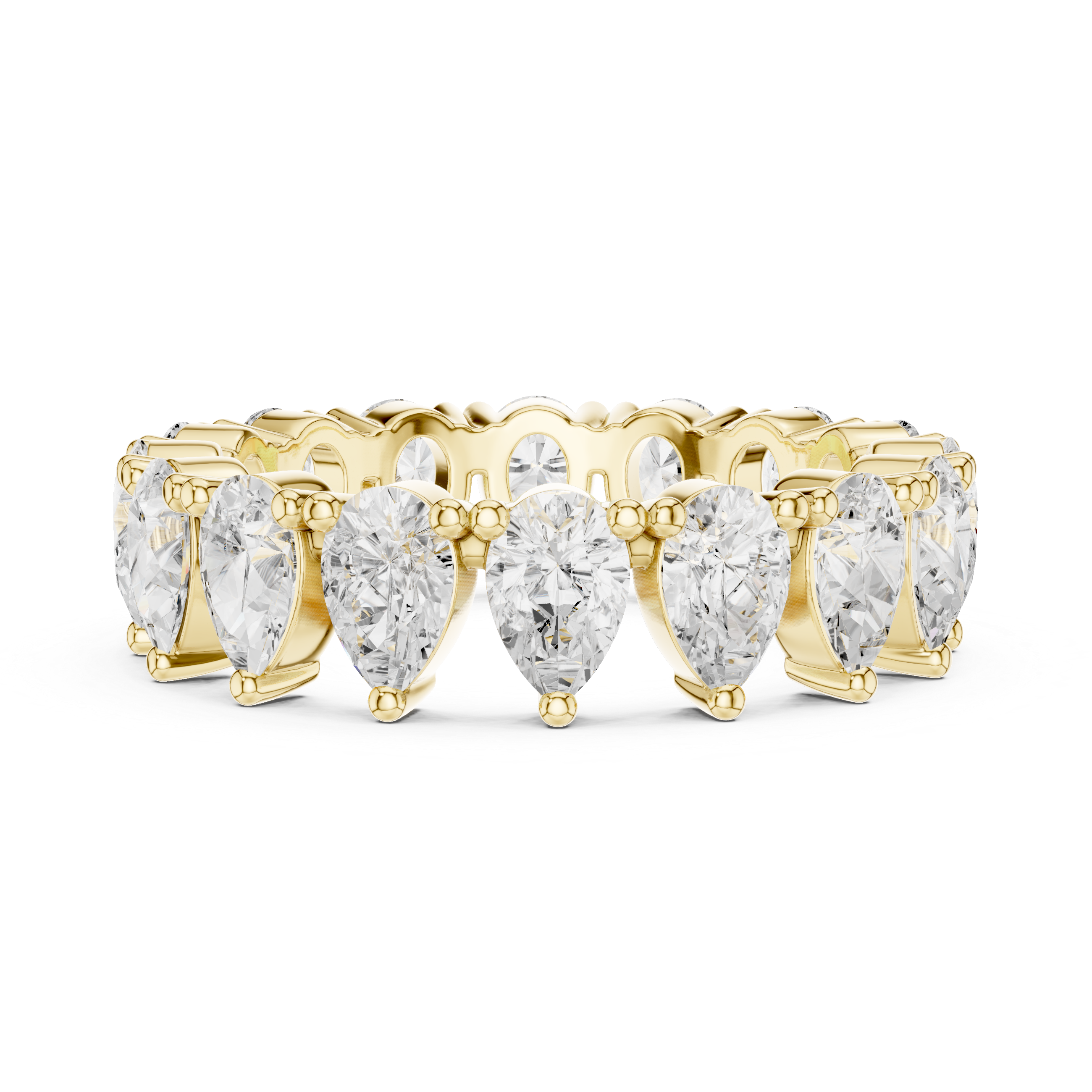 Pear Cut Diamond Eternity Collet Set Band Ring