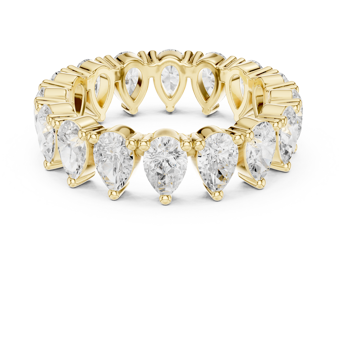 Pear Cut Diamond Eternity Collet Set Band Ring