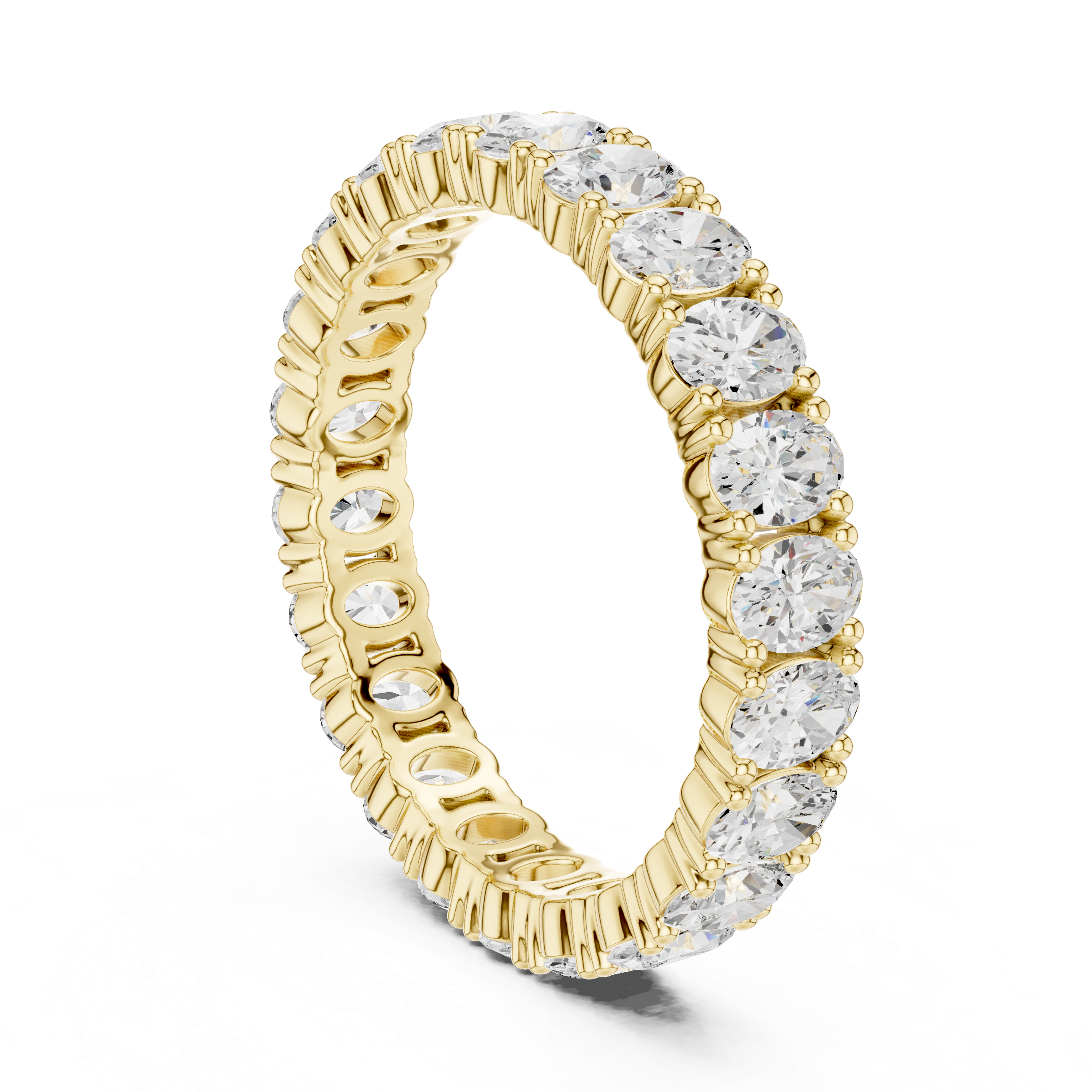 Elegant gold diamond engagement ring with classic round solitaire setting and polished band design.