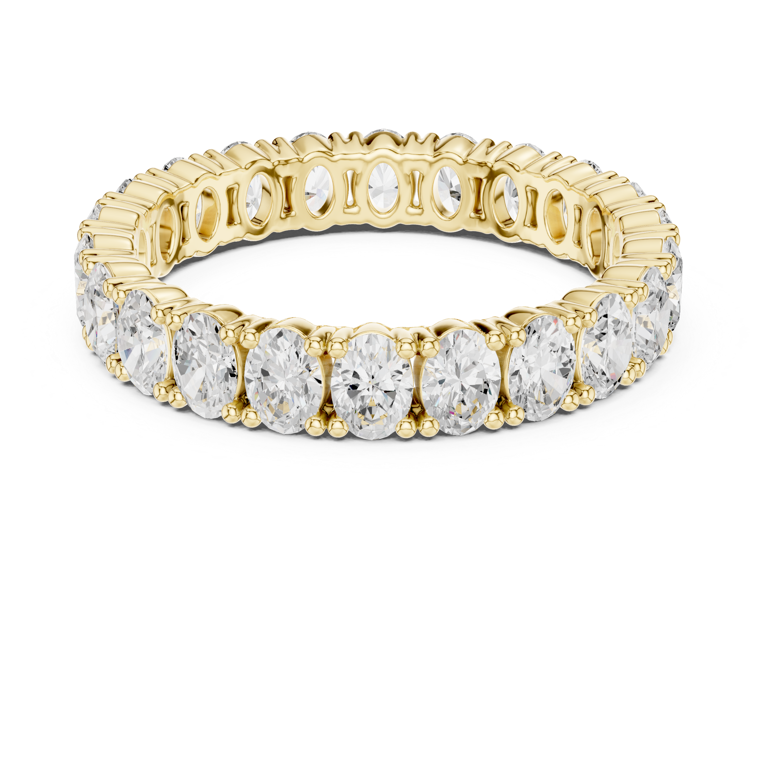 Classic yellow gold wedding band with smooth polished surface and timeless comfort fit design.