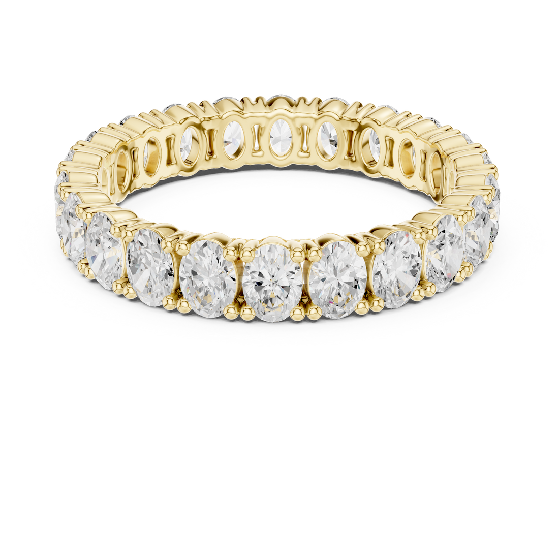 Classic yellow gold wedding band with smooth polished surface and timeless comfort fit design.