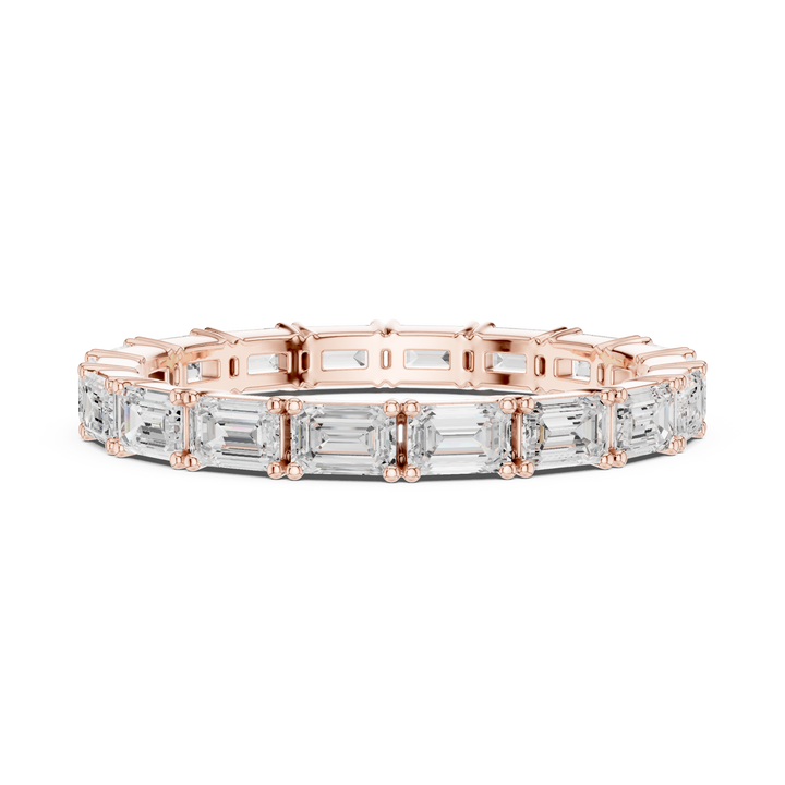 Emerald Cut Diamond Eternity Collet Set Band Ring