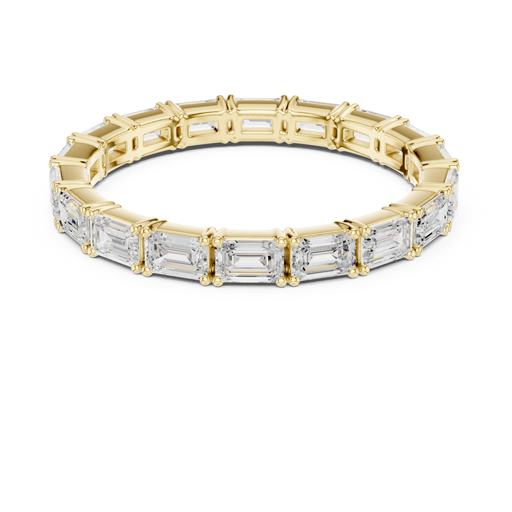 Emerald Cut Diamond Eternity Collet Set Band Ring