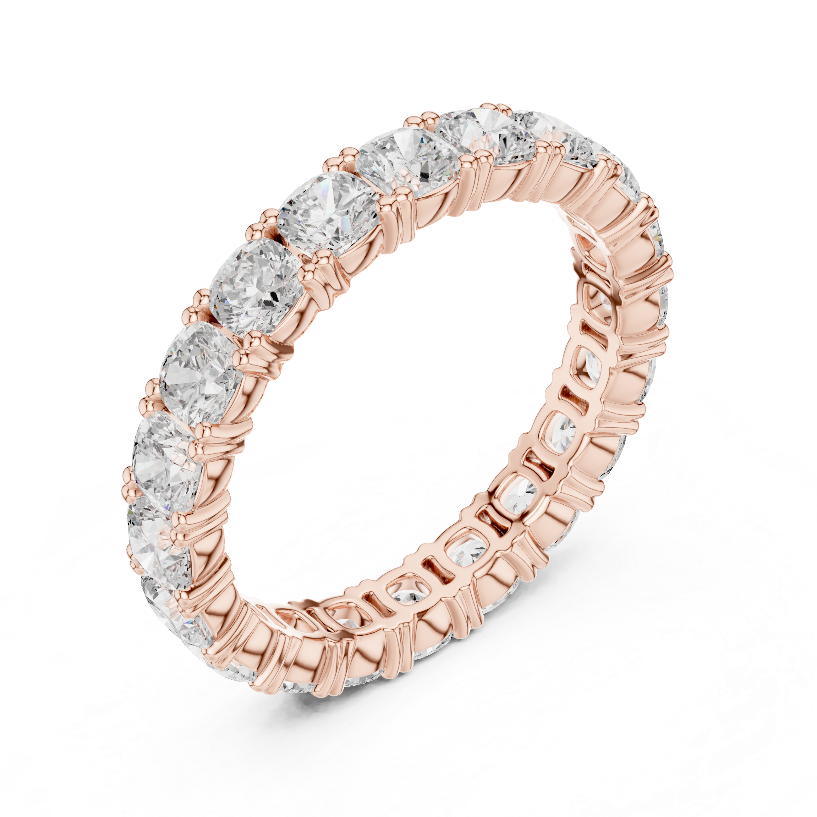 Elegant gold tennis bracelet featuring continuous line of sparkling diamonds.