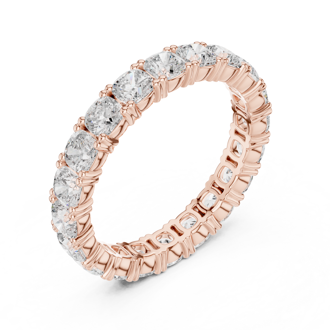 Elegant gold tennis bracelet featuring continuous line of sparkling diamonds.
