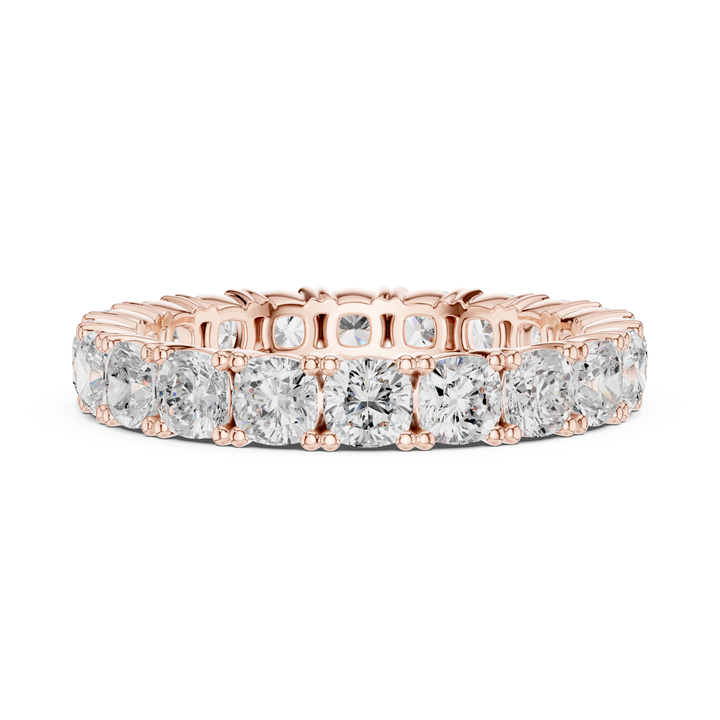 Cushion Cut Diamond Eternity Collet Set Band Ring