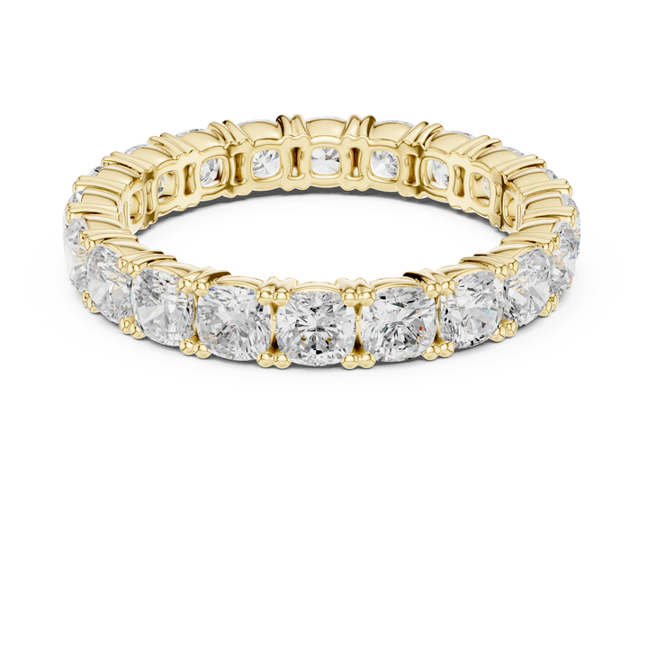 Cushion Cut Diamond Eternity Collet Set Band Ring