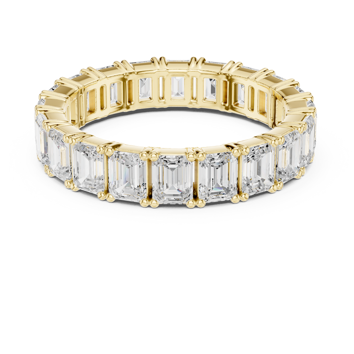 Emerald Cut Diamond Eternity Collet Set Band Ring