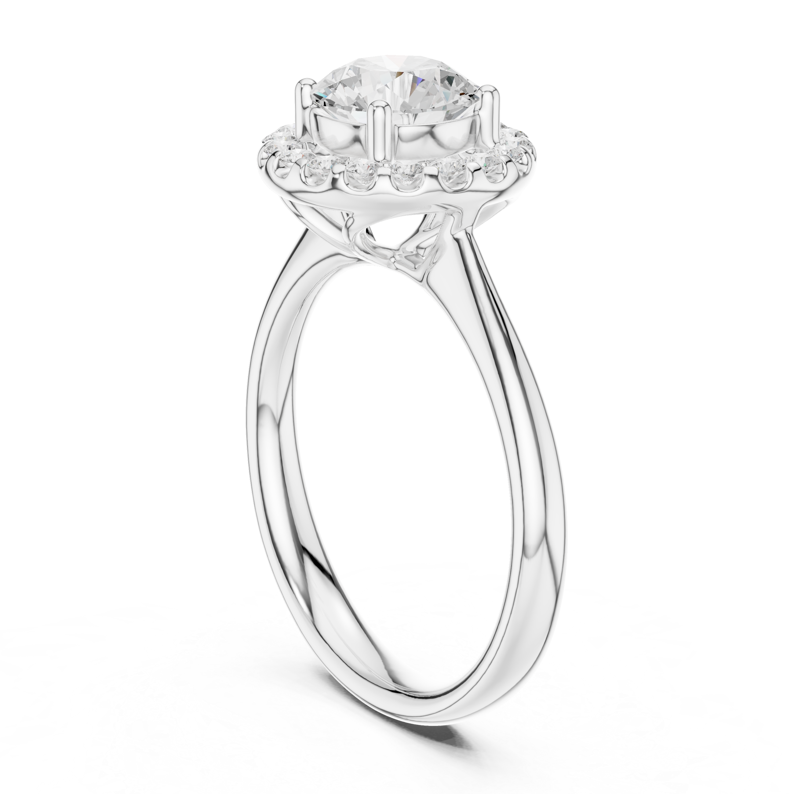Elegant gold diamond engagement ring with classic round solitaire setting and polished band design.