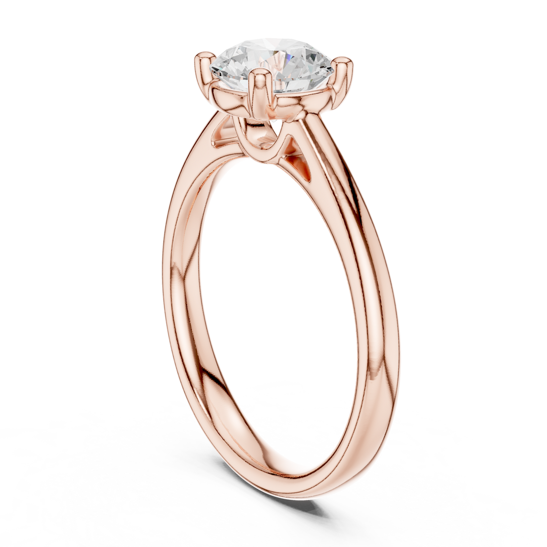 Minimalist solitaire diamond ring with clean lines and refined modern style.