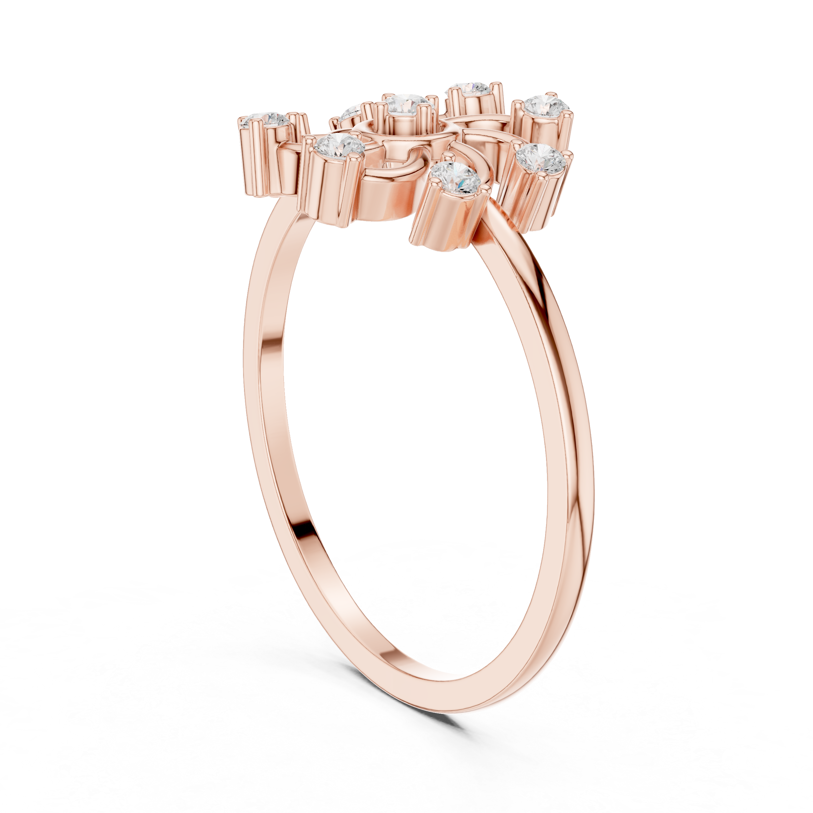 Modern geometric brooch with sharp structured edges and contemporary styling.