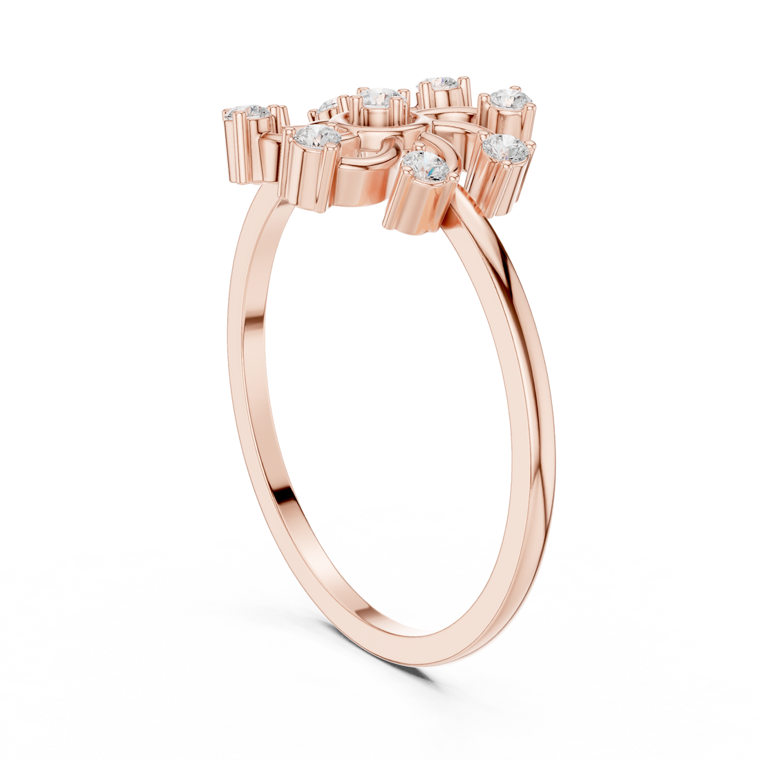 Modern geometric brooch with sharp structured edges and contemporary styling.