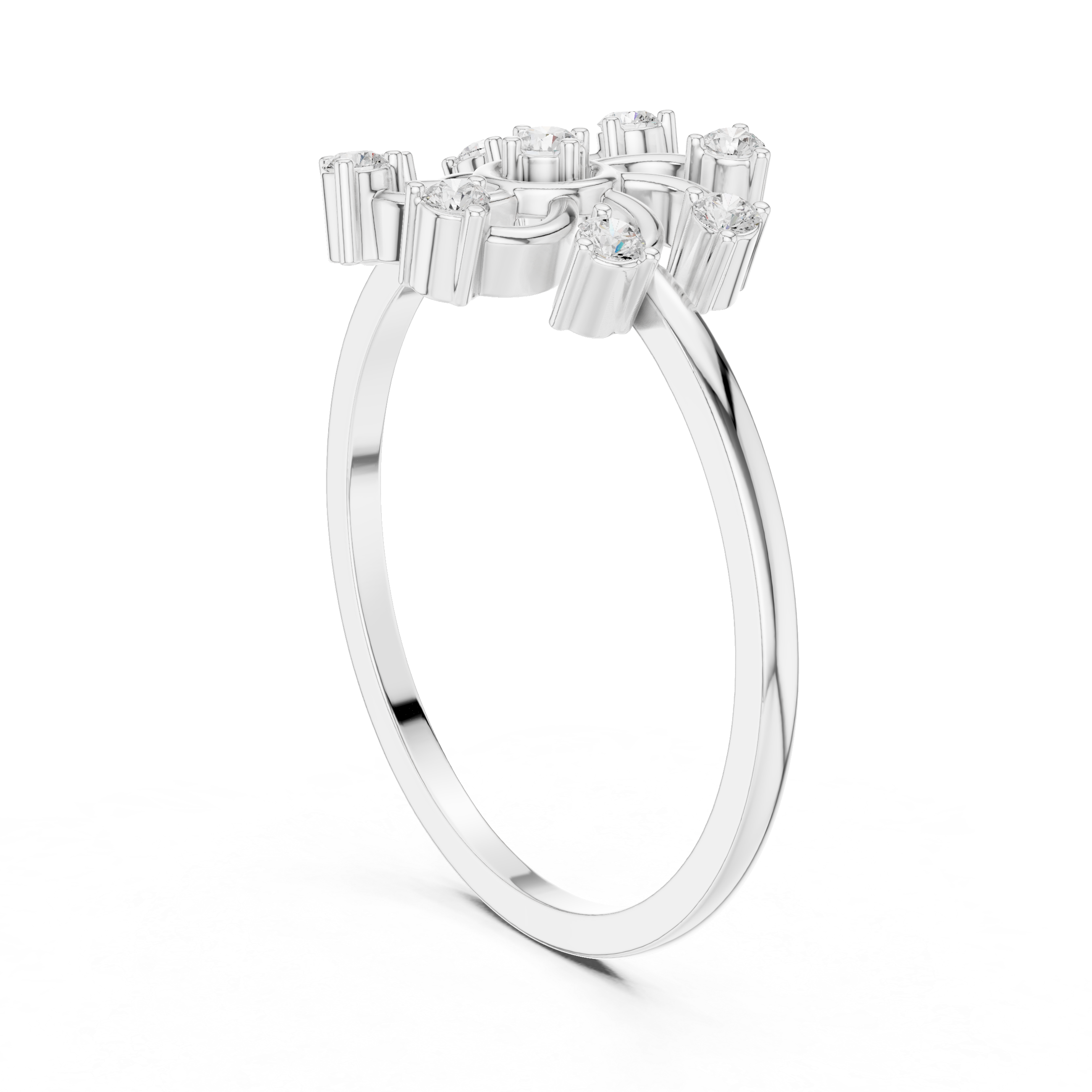 Designer men's diamond ring with sophisticated modern styling.
