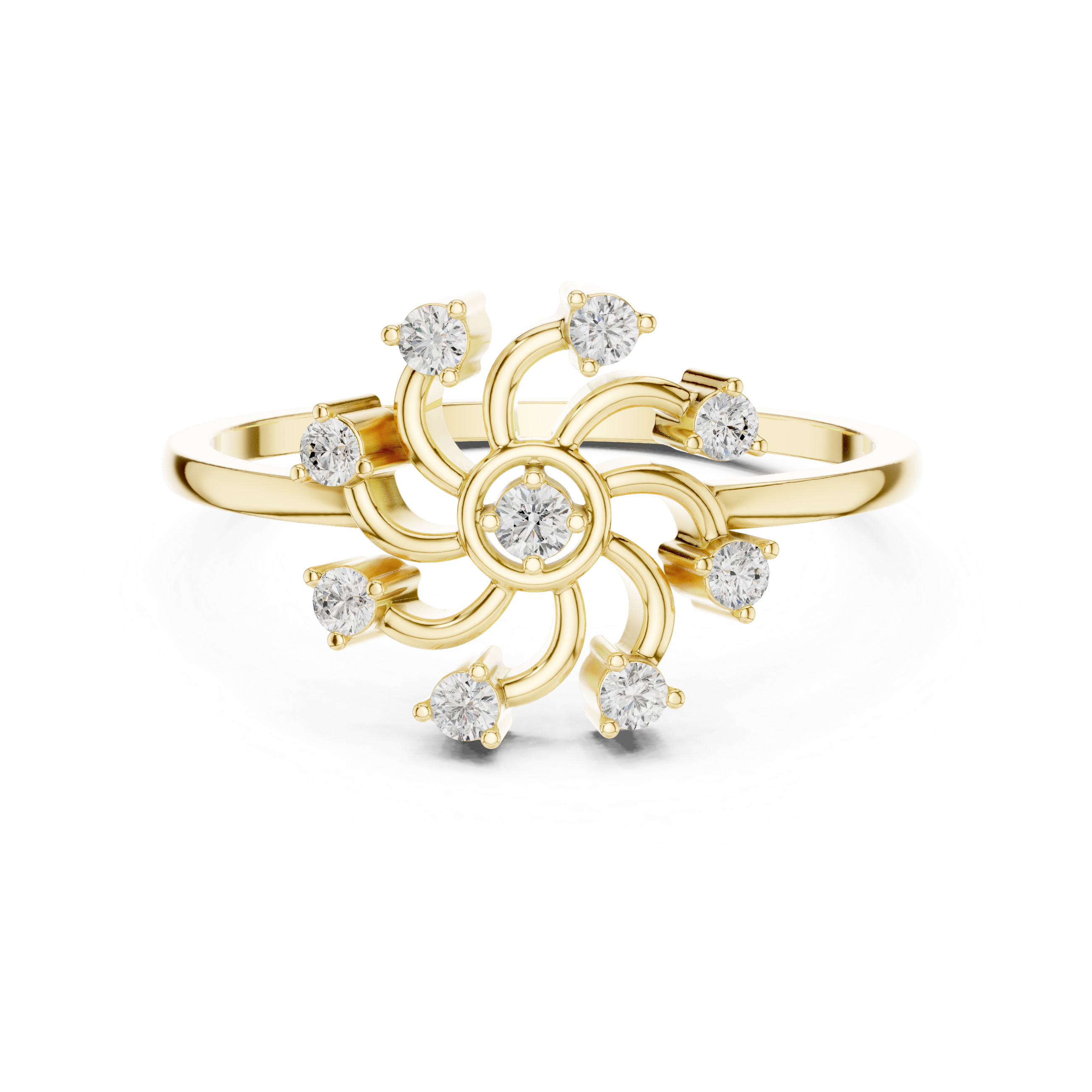 Designer baby ring with adjustable band and smooth edges.