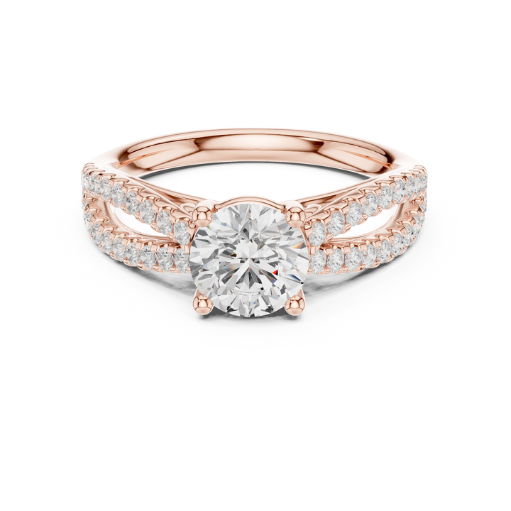 Elegant princess-cut diamond engagement ring with brilliant center stone and slim polished gold band.