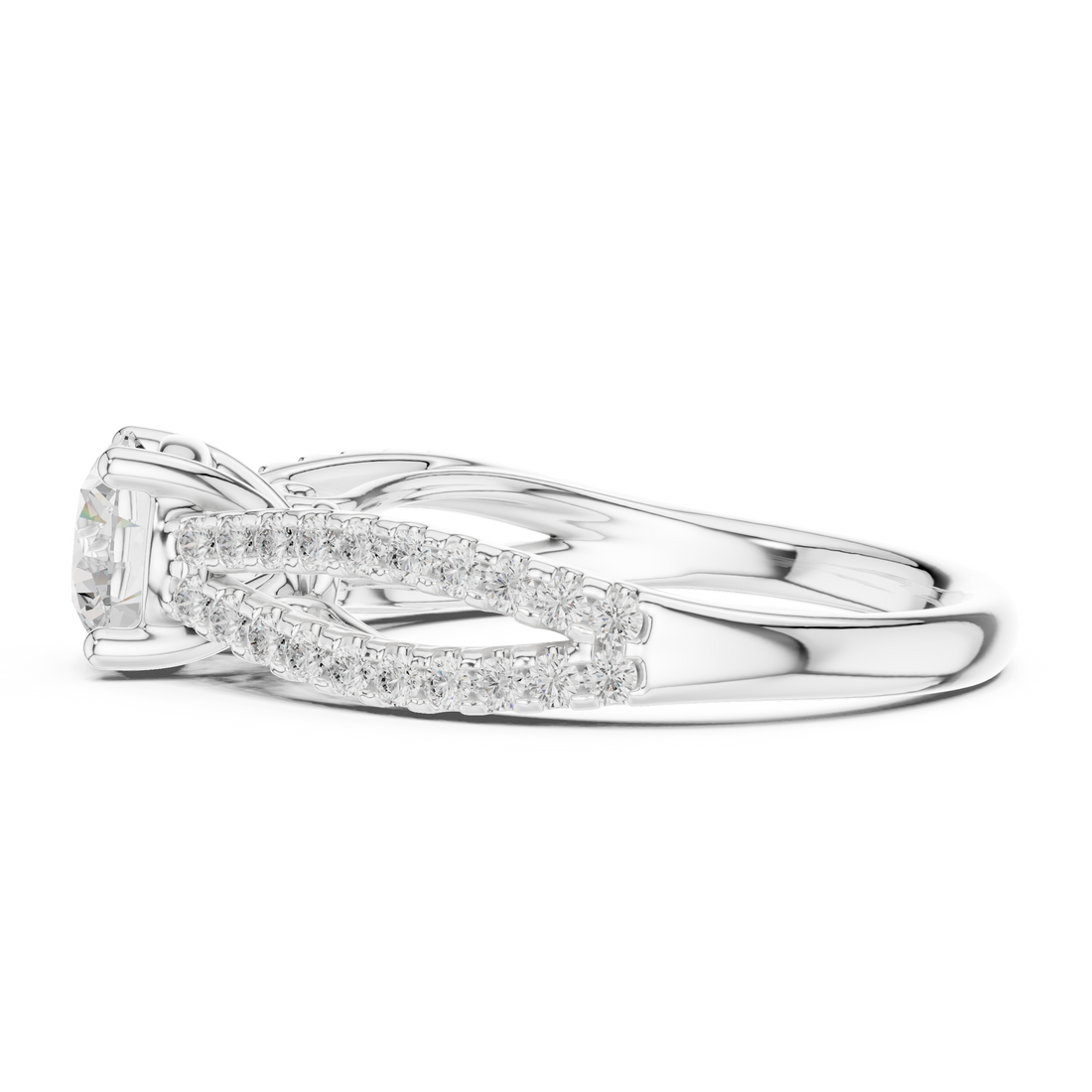 Elegant eternity ring featuring continuous circle of diamonds around the band.