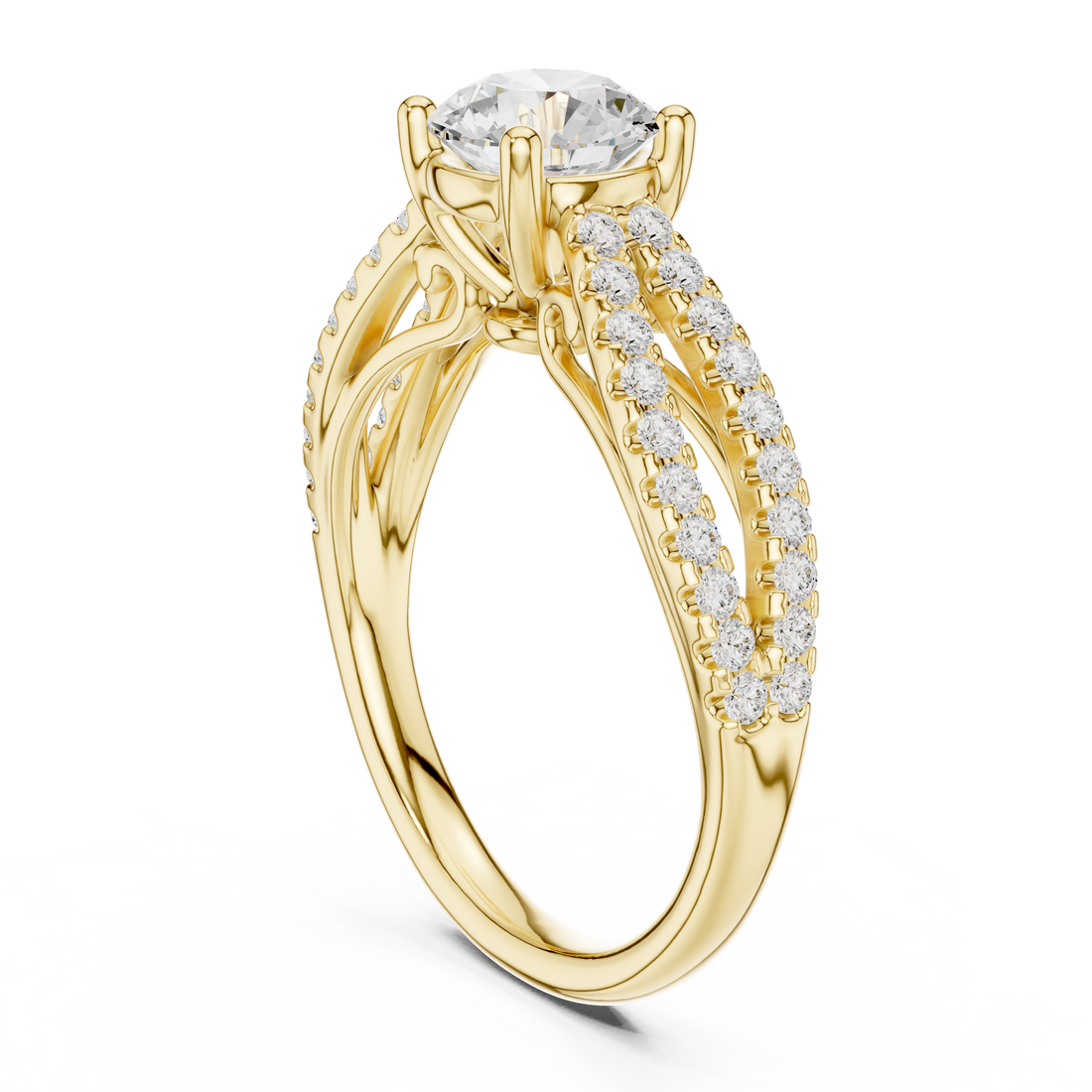 Designer floral diamond ring inspired by blooming flower patterns.