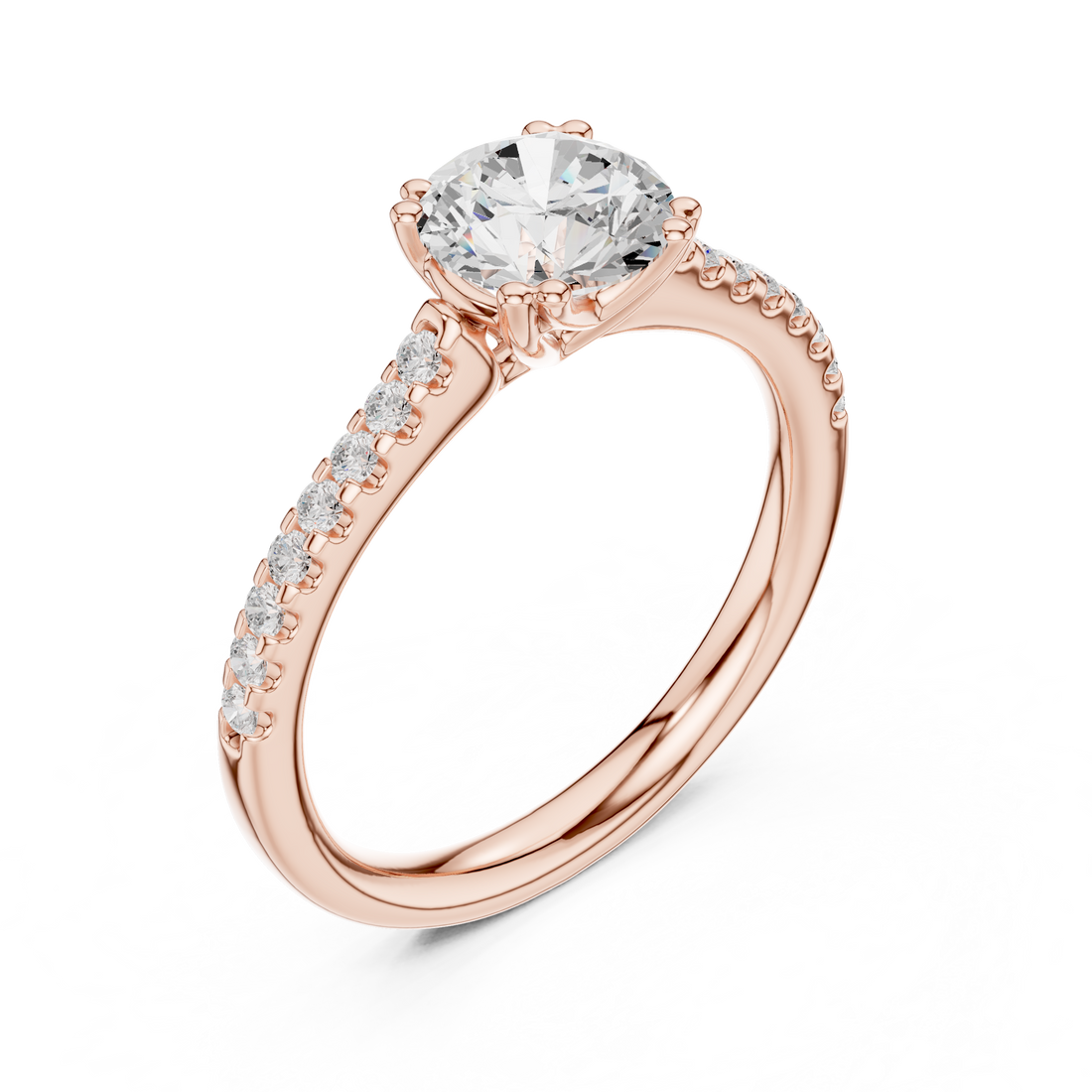 Elegant nose pin featuring tiny solitaire diamond in sleek gold mount.