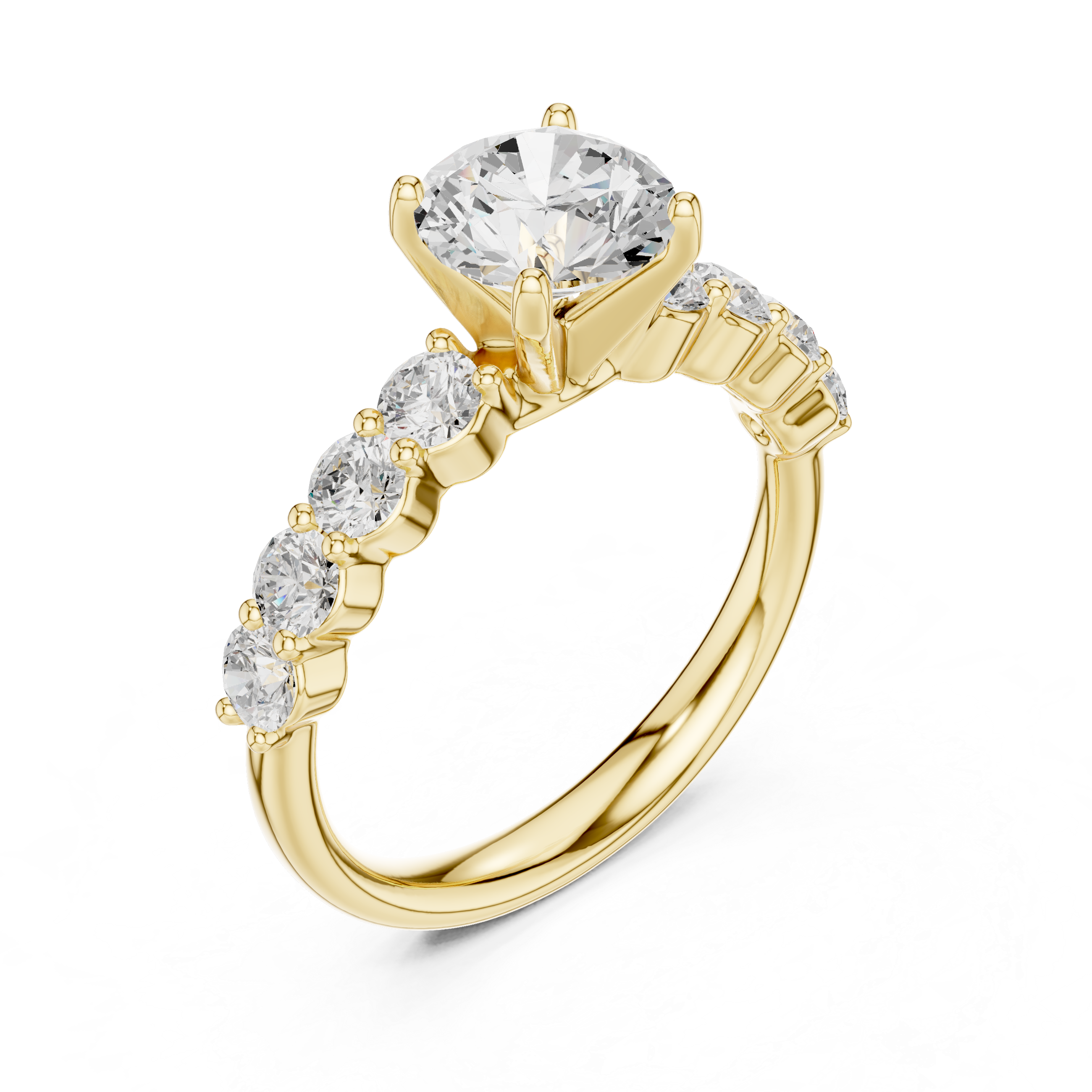 Classic halo cocktail ring featuring large central gemstone.
