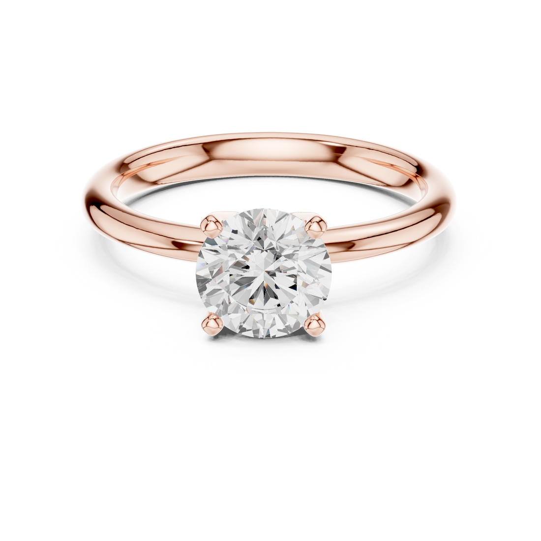 Elegant princess-cut diamond engagement ring with brilliant center stone and slim polished gold band.