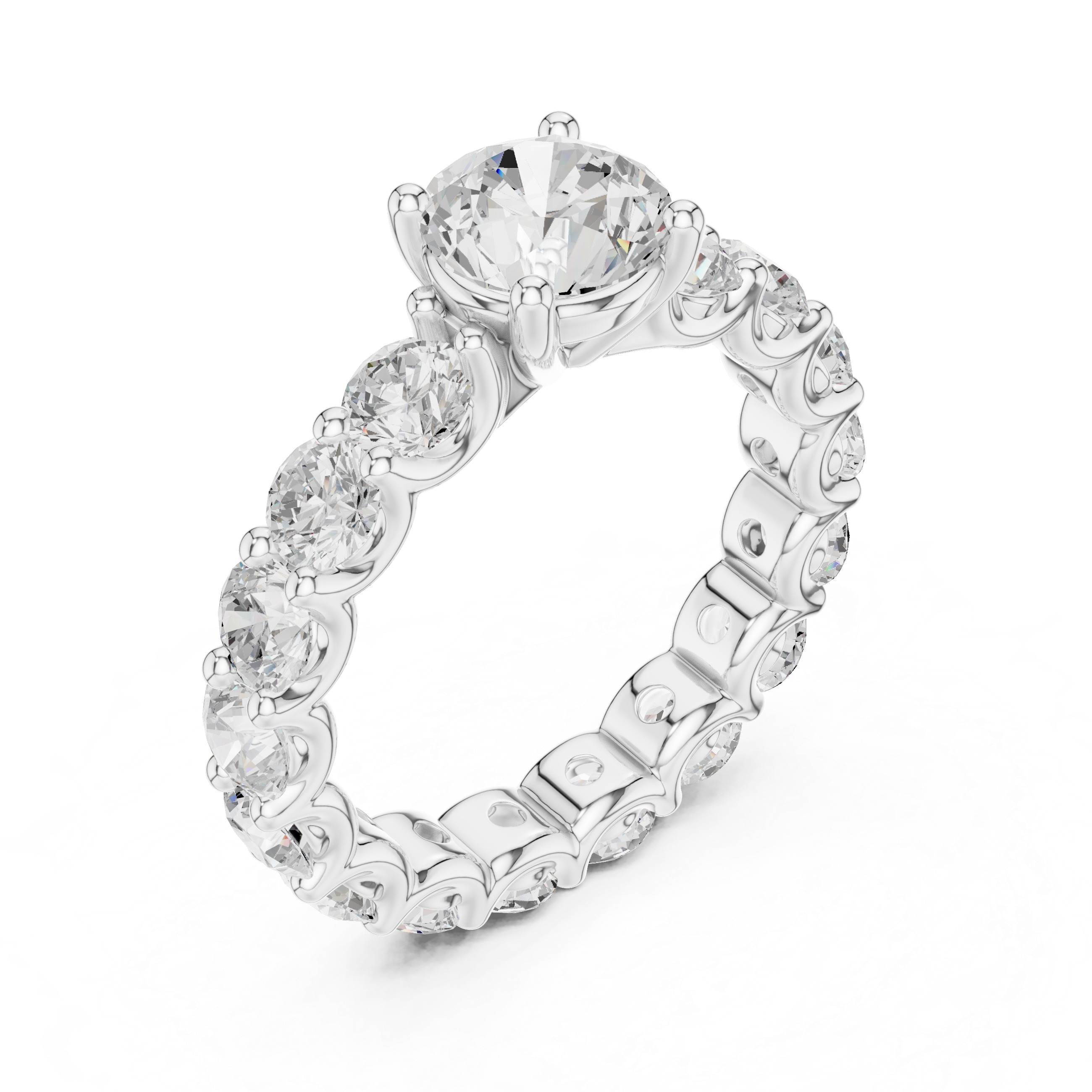 Classic stackable ring with slim gold band designed for layering multiple rings.