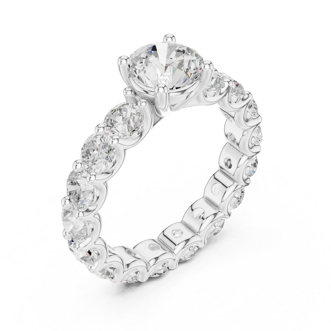 Classic stackable ring with slim gold band designed for layering multiple rings.