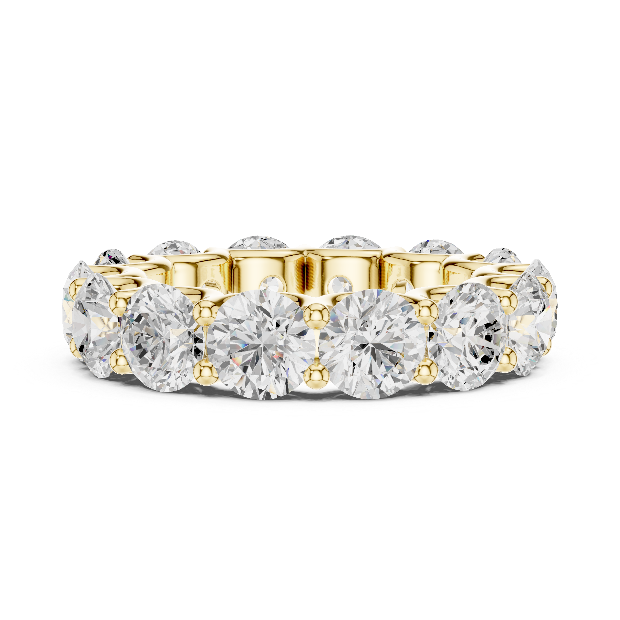 Stylish multi-band ring featuring layered metal structure.
