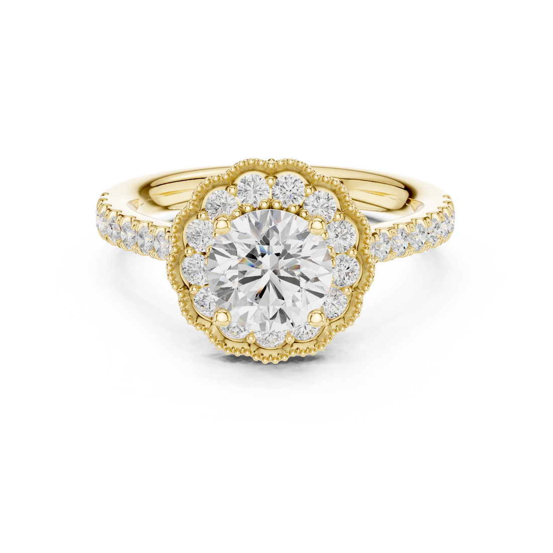 Luxury diamond stud earrings featuring brilliant-cut stones.