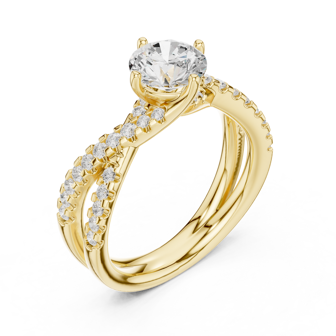 Elegant eternity ring featuring continuous circle of diamonds around the band.