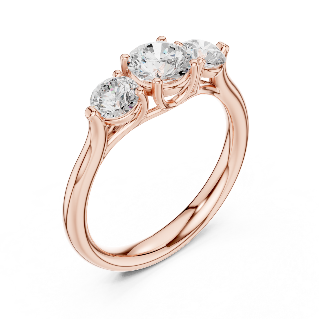 Elegant floral stud earrings crafted with petal-shaped diamond accents.